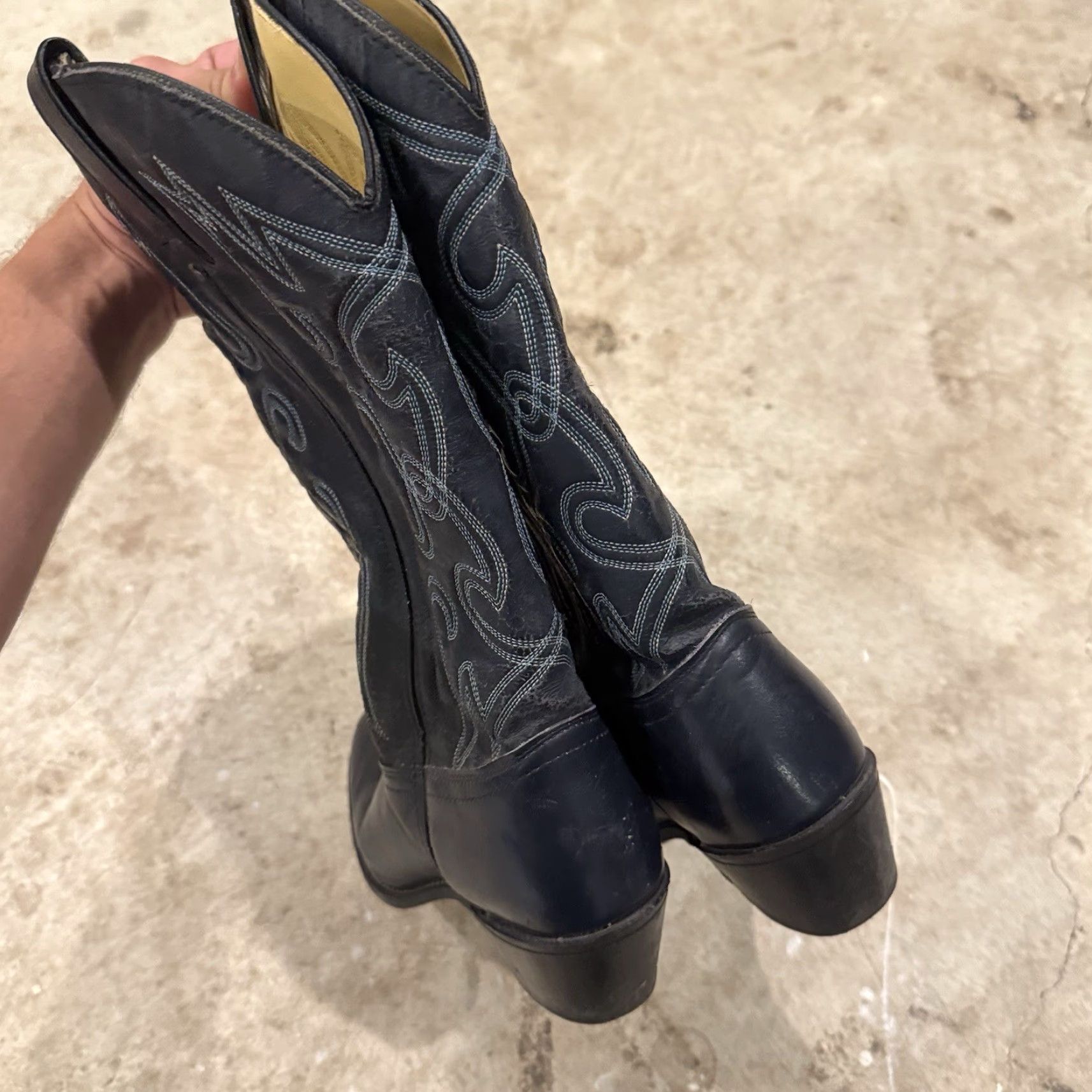 Wrangler VINTAGE Wrangler Western Blue Leather Rodeo Cowboy Boots Mens Size 9 M Size US 9 / EU 42 - 6 Thumbnail