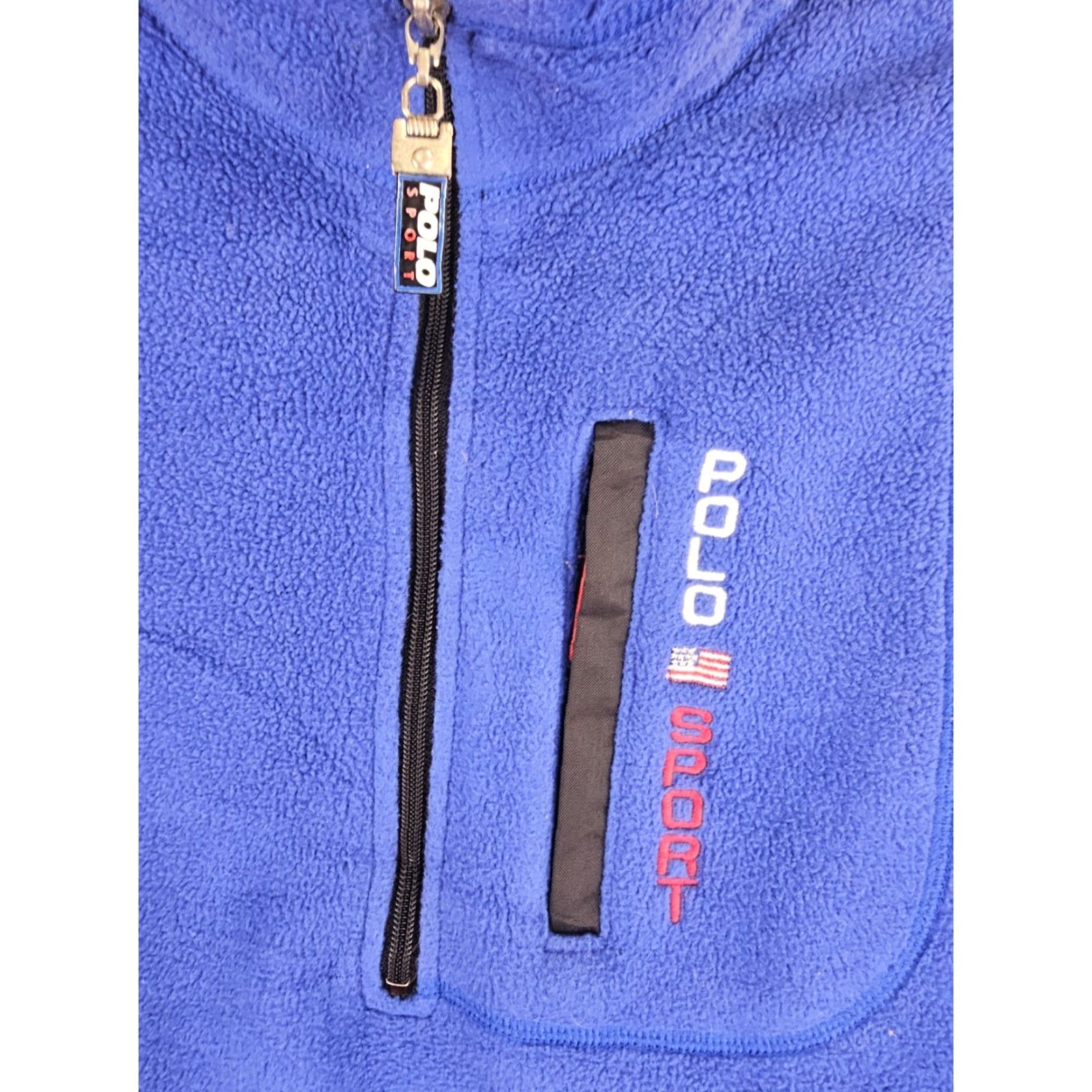 Polo Ralph Lauren VINTAGE Polo Ralph Lauren POLO SPORT Fleece HALF ZIP Pullover XL SZ BLUE Men Sweatshirt 1/4 Zip USA Studious Cross Chest 28IN Cross Shoulder 24IN 90s Size US XL / EU 56 / 4 - 2 Thumbnail