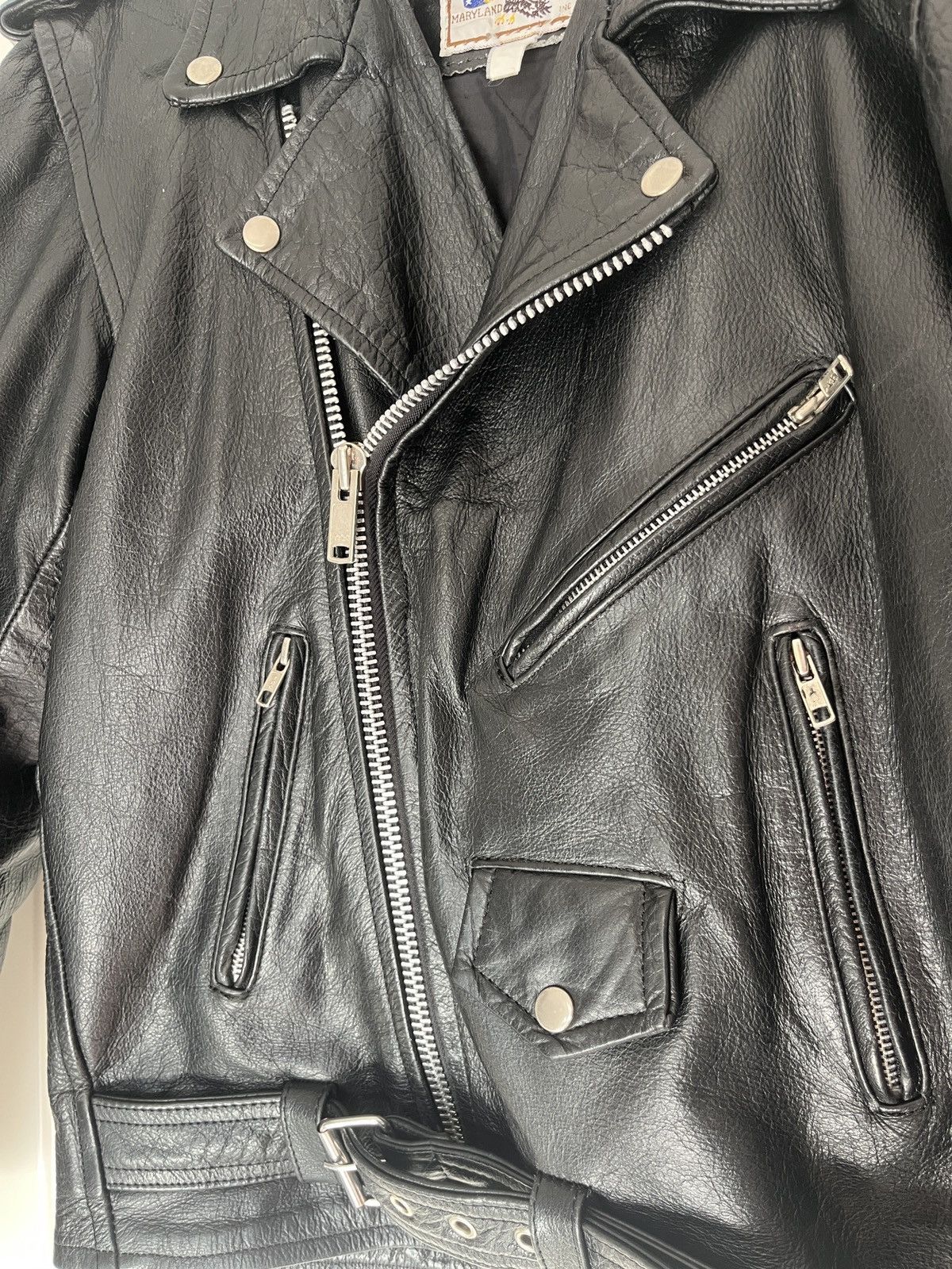Vintage Vintage 1980s USA Biker Leather Jacket - Maryland Leather Size US M / EU 48-50 / 2 - 3 Thumbnail