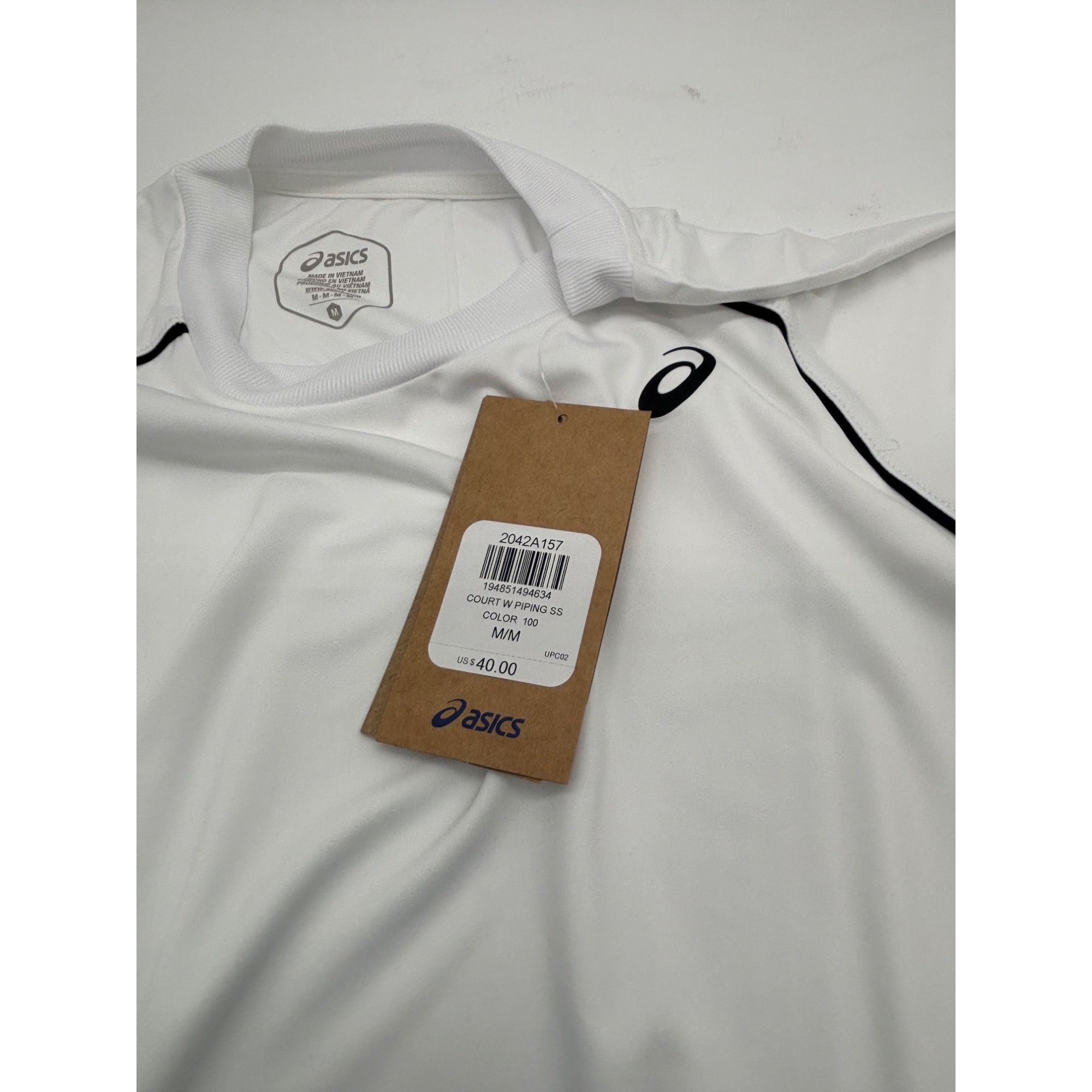 Asics ASICS Women's Piping T-shirt, Brilliant White, Sz. M Size M / US 6-8 / IT 42-44 - 7 Thumbnail