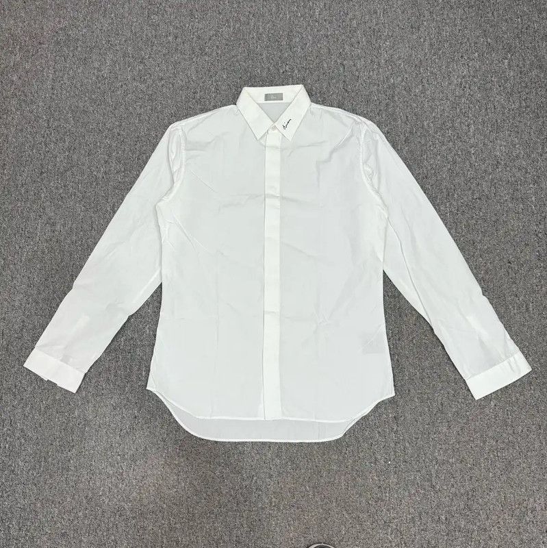 Dior Dior White Cotton Long Sleeve Shirt for Men 0089 Size US M / EU 48-50 / 2 - 1 Thumbnail