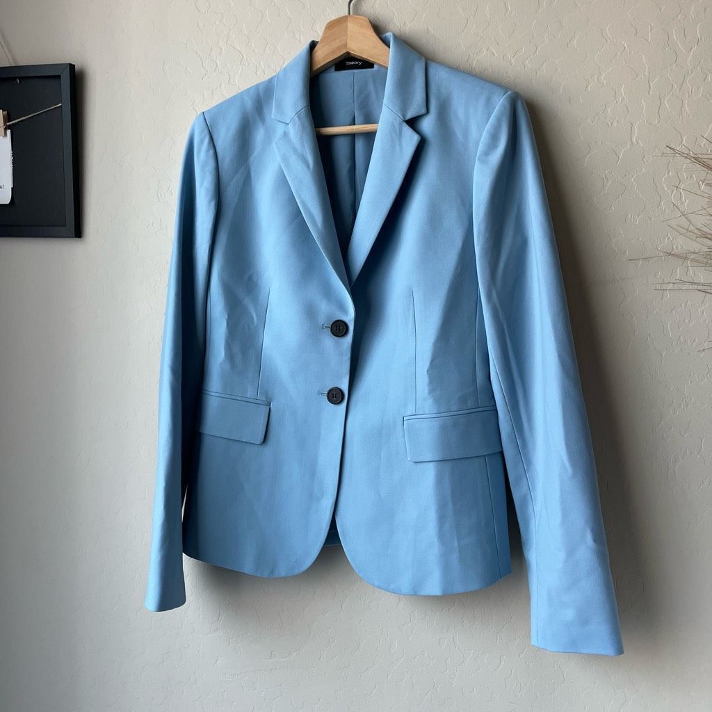 Theory Theory Blazer Light Blue Button Down Carissa Classic Suit Ja Size XS / US 0-2 / IT 36-38 - 3 Thumbnail