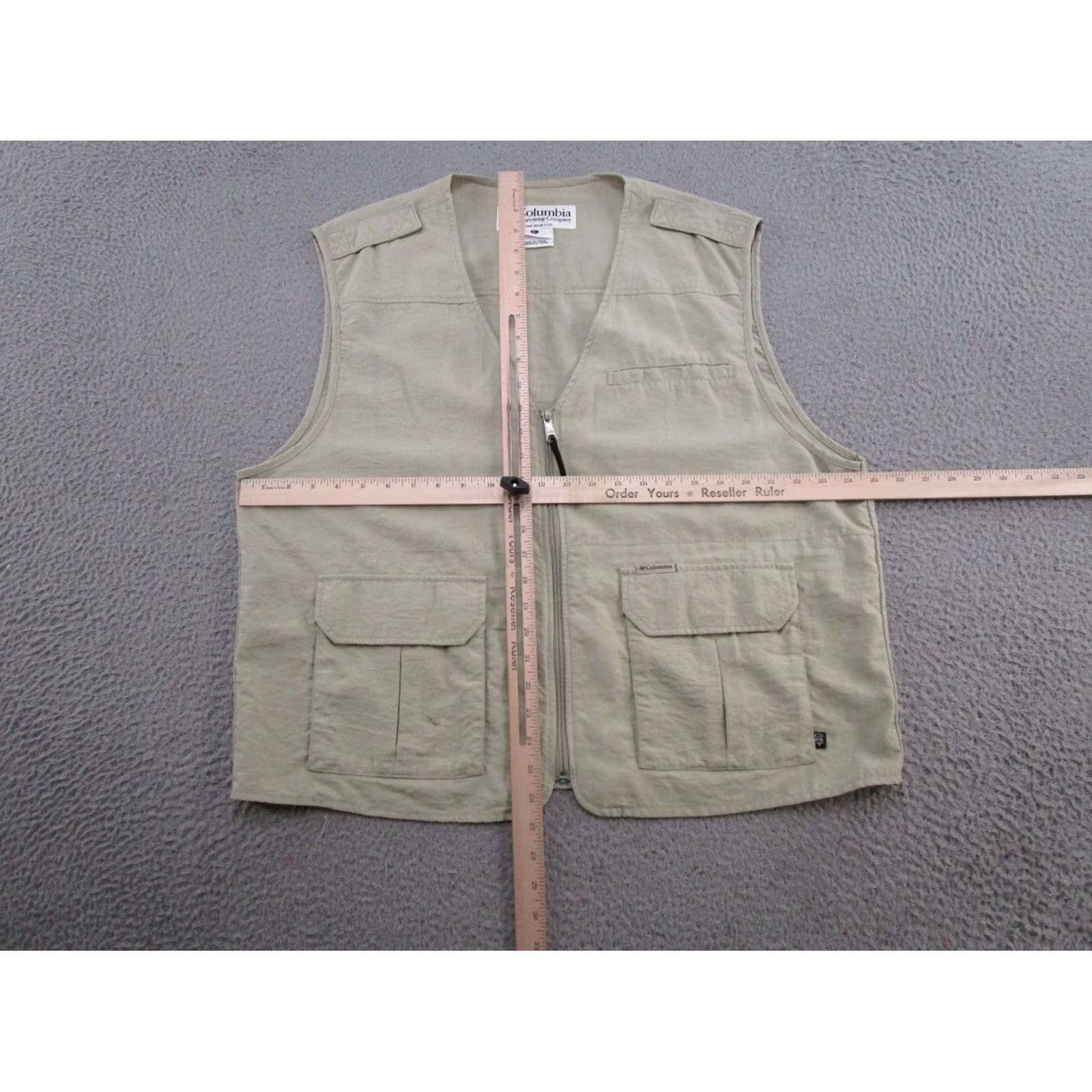 Vintage Columbia Vest Unisex XL Nylon Full Zip Windbreaker Pockets Outdoor Fishing Hunting GRT Beige Size US XL / EU 56 / 4 - 6 Thumbnail
