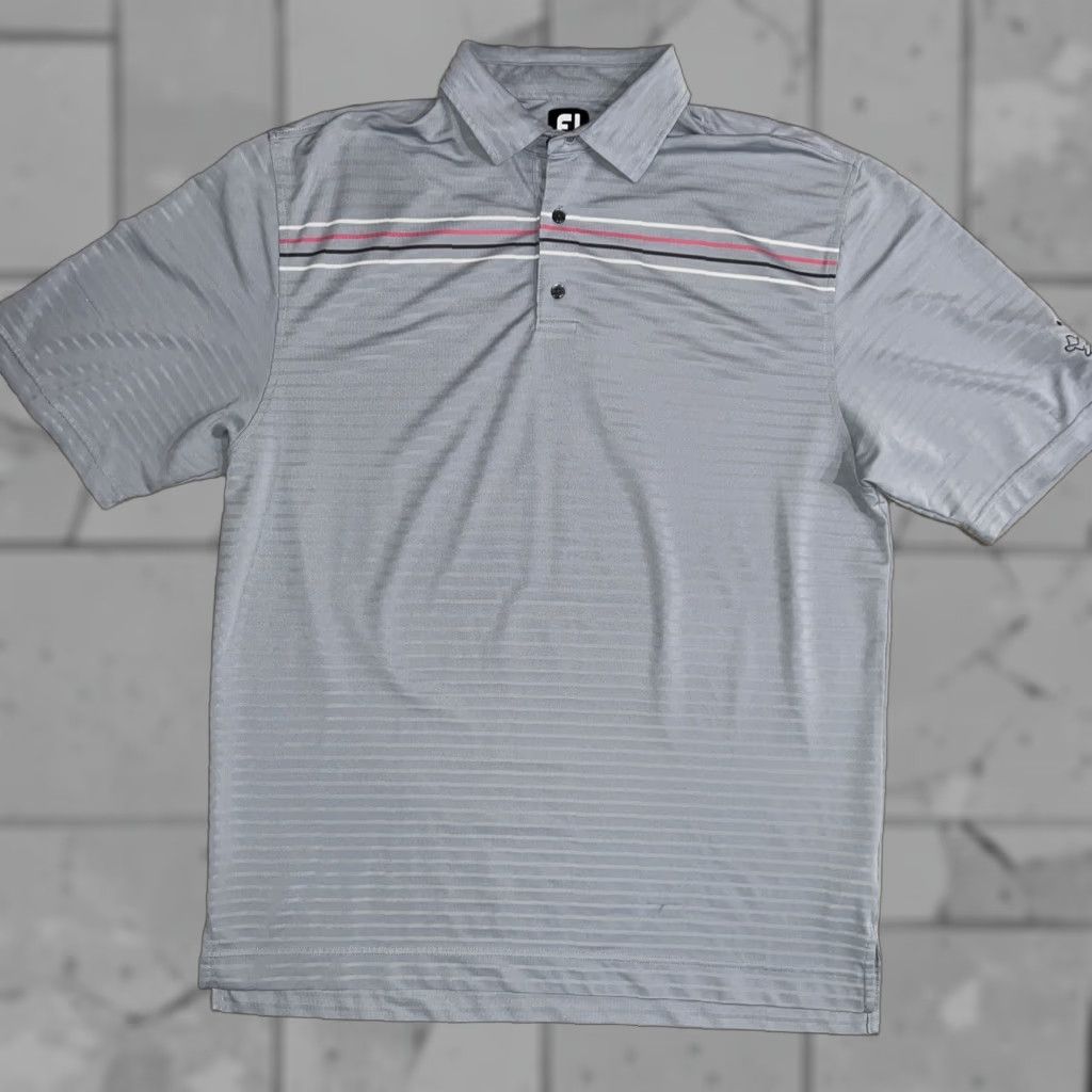 Footjoy FootJoy Polo Shirt Striped Gray XL Mens Size XL Regular Shirt Size US XL / EU 56 / 4 - 1 Thumbnail
