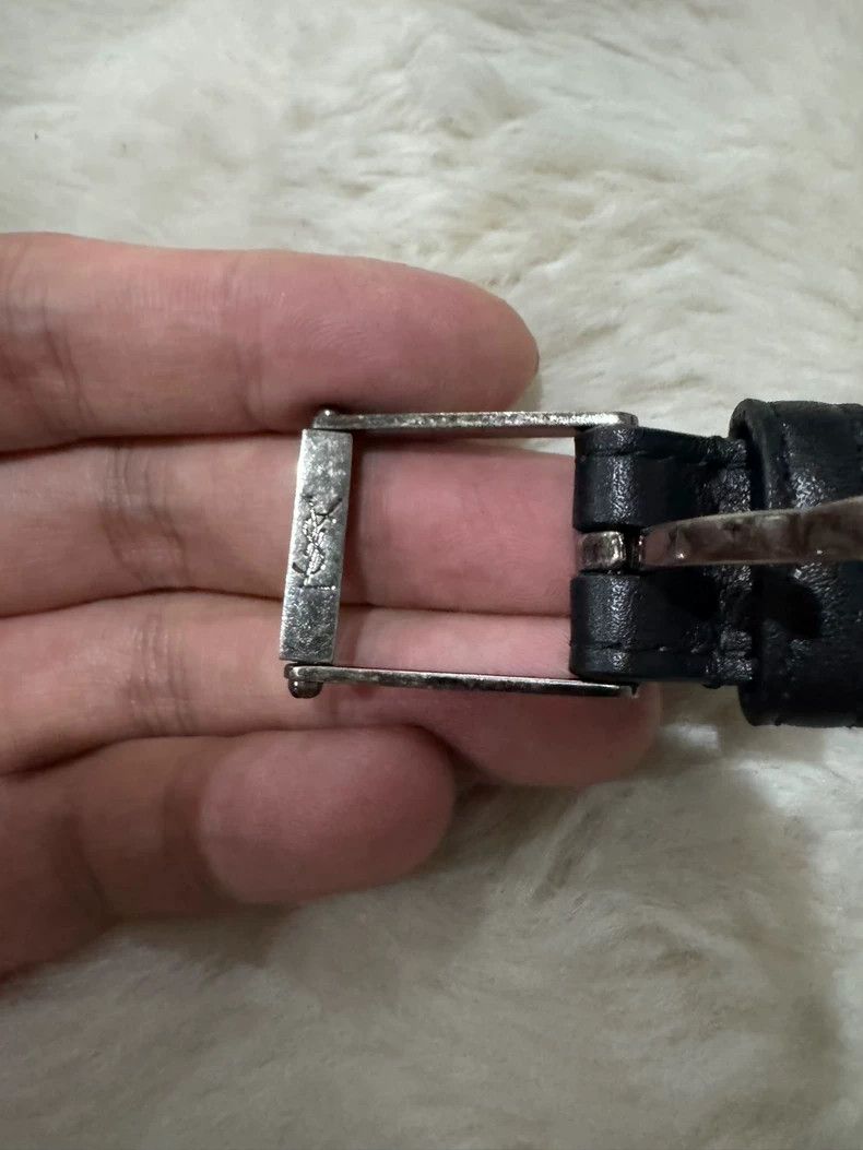 Saint Laurent Paris Saint Laurent Paris Logo black and silver belt Size ONE SIZE - 3 Thumbnail