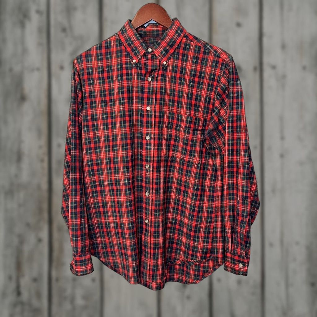 Pendleton VINTAGE Pendleton Shirt Mens L Red Plaid 100 % Virgin Wool Button-Front Button Down 80s 90s Rockabilly Style M Size US M / EU 48-50 / 2 - 1 Thumbnail