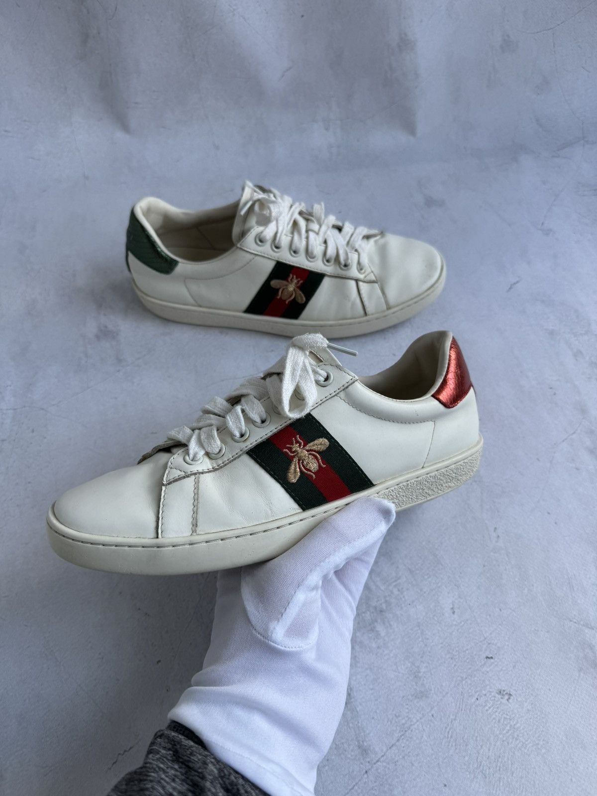 Gucci Gucci Sneakers Shoes White Leather Size US 10 / IT 40 - 9 Thumbnail