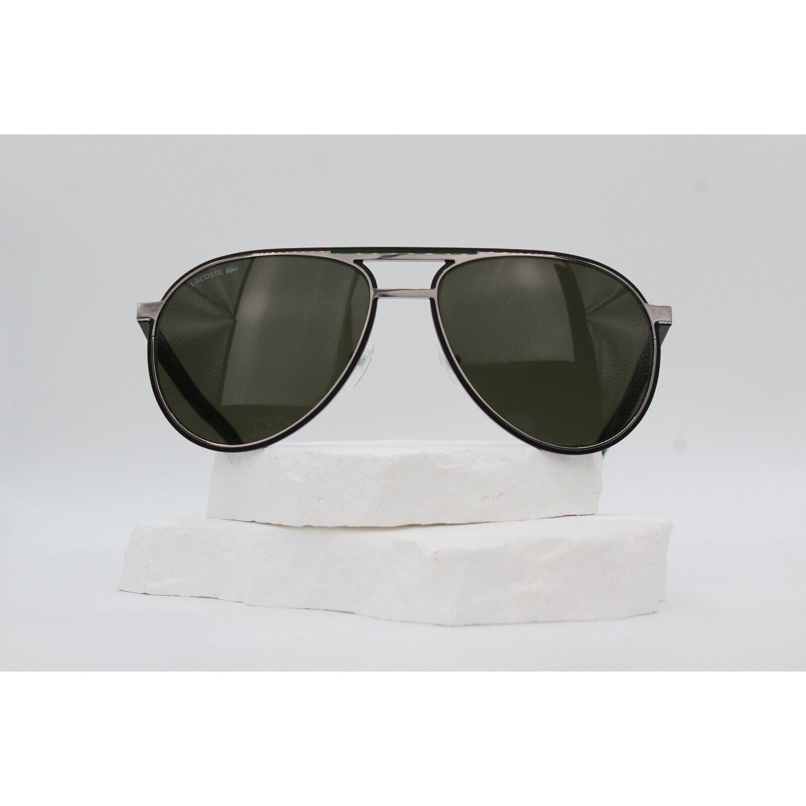 Lacoste Lacoste L193S 3 Aviator Sunglasses - Shiny Grey/Green Size ONE SIZE - 2 Thumbnail