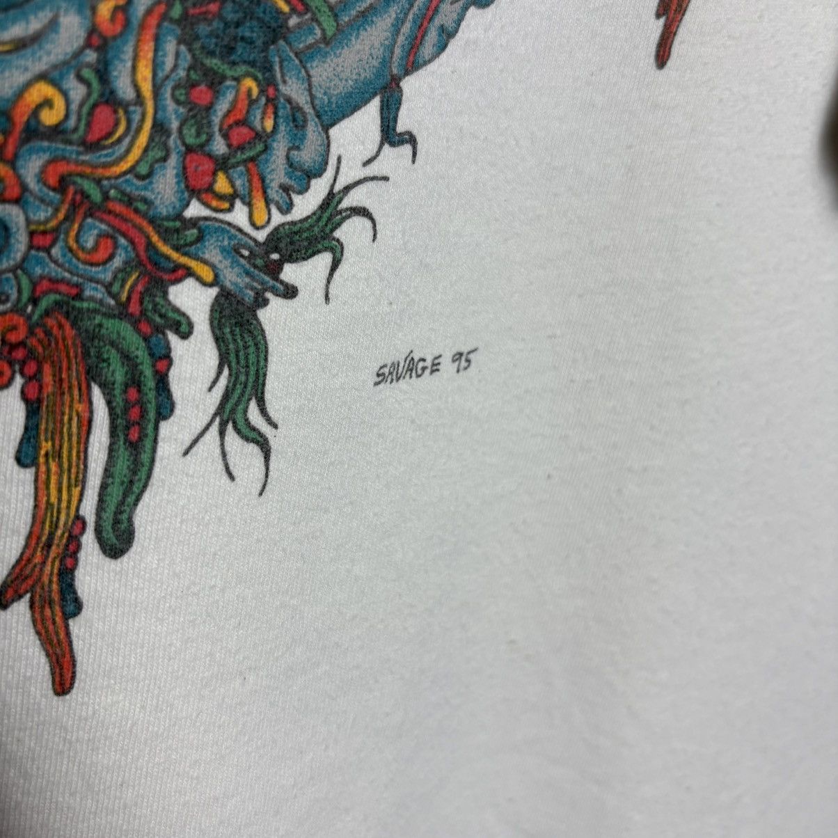 Vintage Vintage 90s Savage Mayan Art T-Shirt Size US XL / EU 56 / 4 - 4 Thumbnail