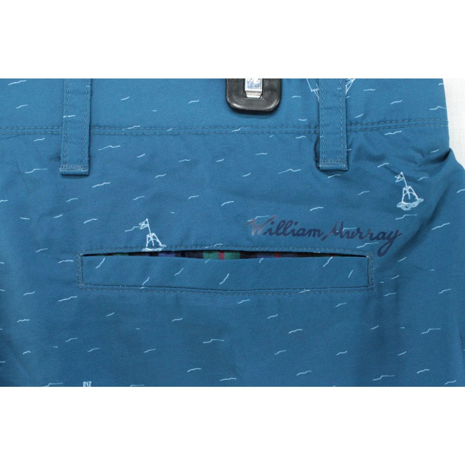 Vintage VINTAGE William Murray Shorts Men 38 Blue Sailboat Print Premium Breathable Preppy Chino 5-Pocket Regular Inseam 10.5in Mens Size US 38 / EU 54 - 4 Thumbnail