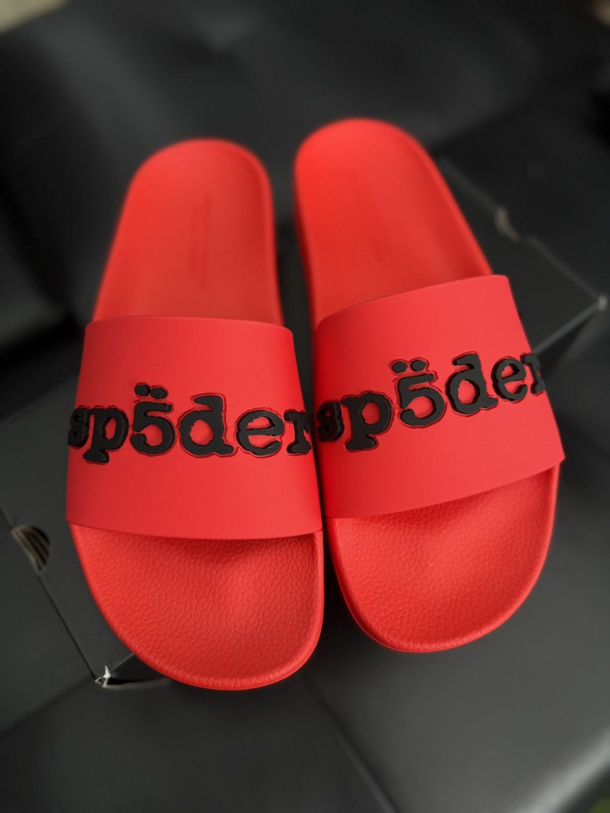 Sp5der Sp5der Red Slip On Rubber Slides Size (10) Brand New Size US 10 / EU 43 - 1 Thumbnail