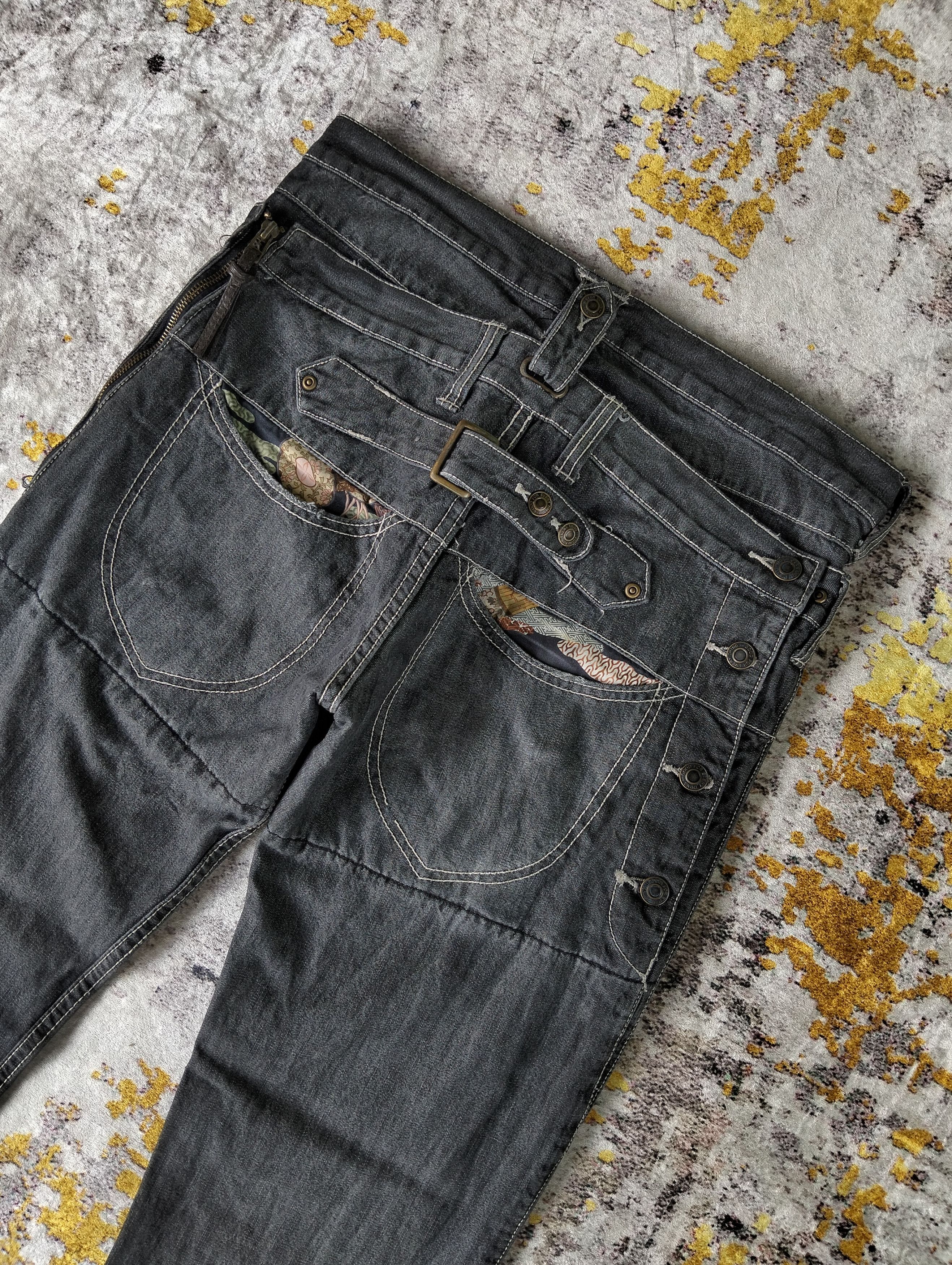 PPFM Dog House Double Waist Monkey Pocket Buckle Back Jeans Size US 33 - 3 Thumbnail