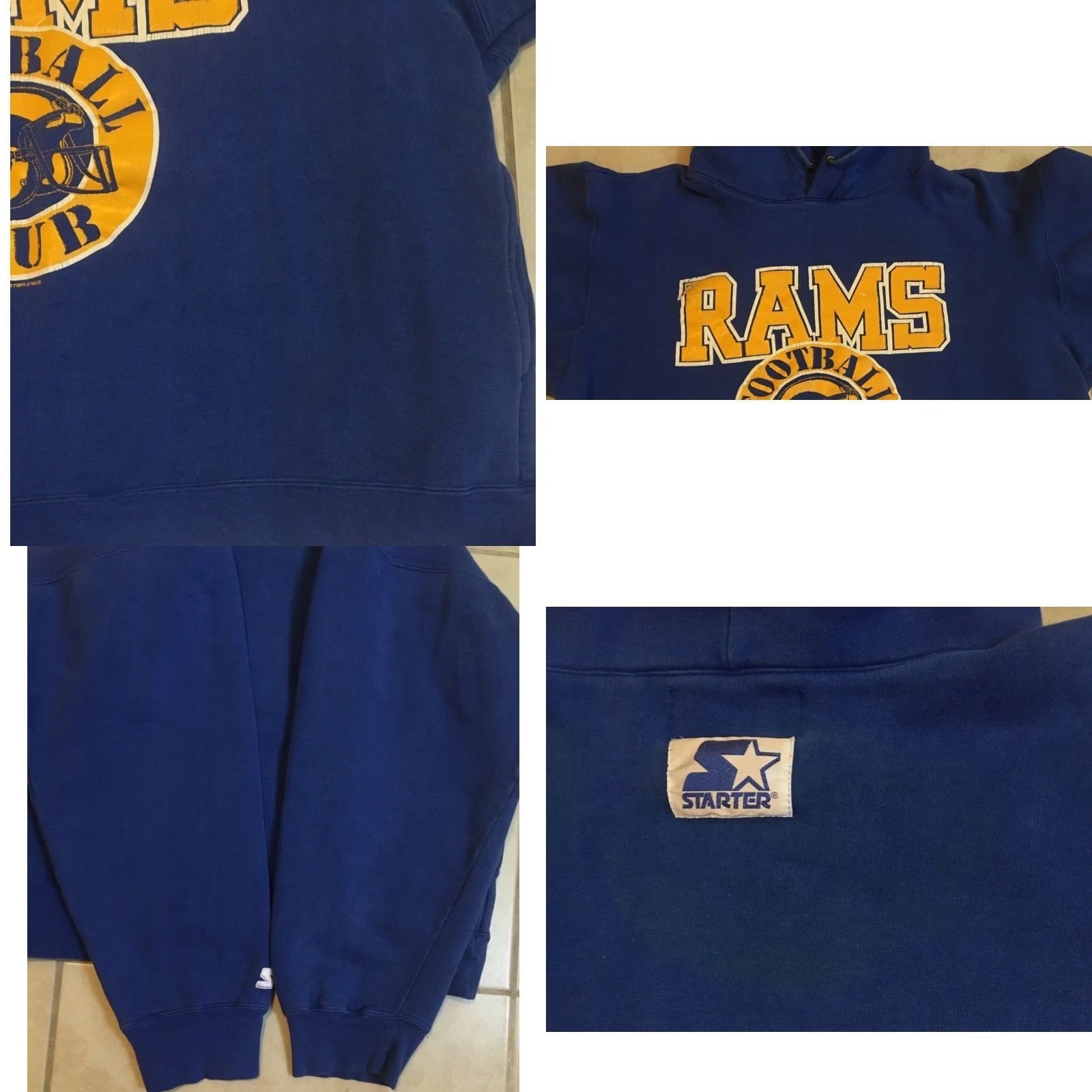 Starter VINTAGE Starter Los Angeles Rams Faded Boxy Hoodie M L Football NFL Grunge 90s Blues Size US M / EU 48-50 / 2 - 8 Thumbnail