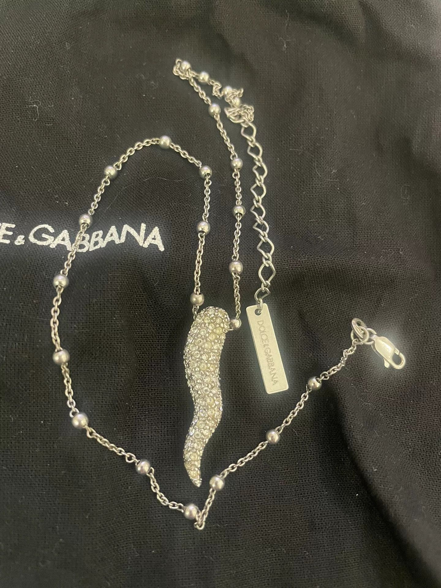 Dolce & Gabbana Dolce&Gabbana 925 Silver Cubic Zirconia Necklace Size ONE SIZE - 1 Thumbnail