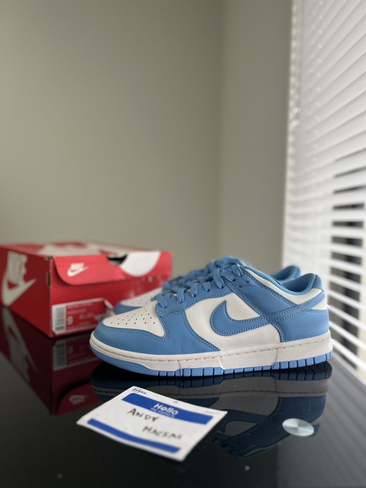 image of Nike Dunk Low Retro Unc Shoes in Blue, Men's (Size 9)