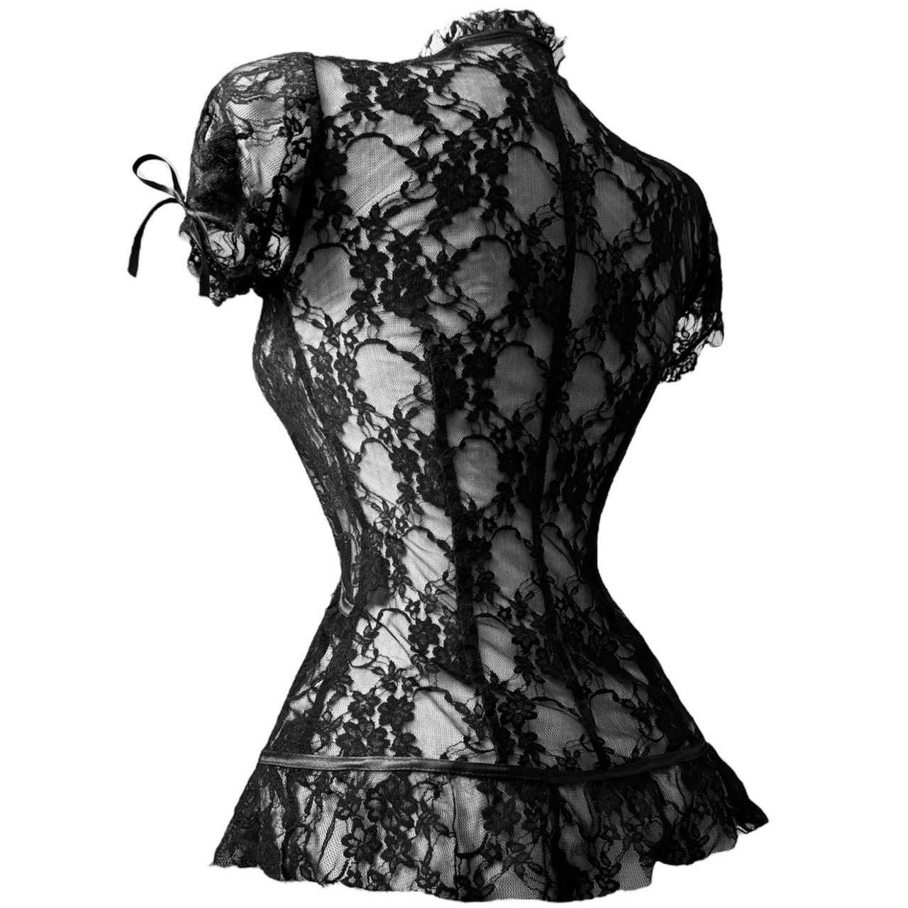 Vintage Avant garde lace blouse Size S / US 4 / IT 40 - 4 Thumbnail