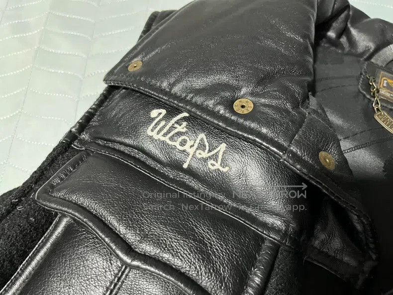 Wtaps Wtaps Military-style black leather down jacket Size US L / EU 52-54 / 3 - 6 Thumbnail