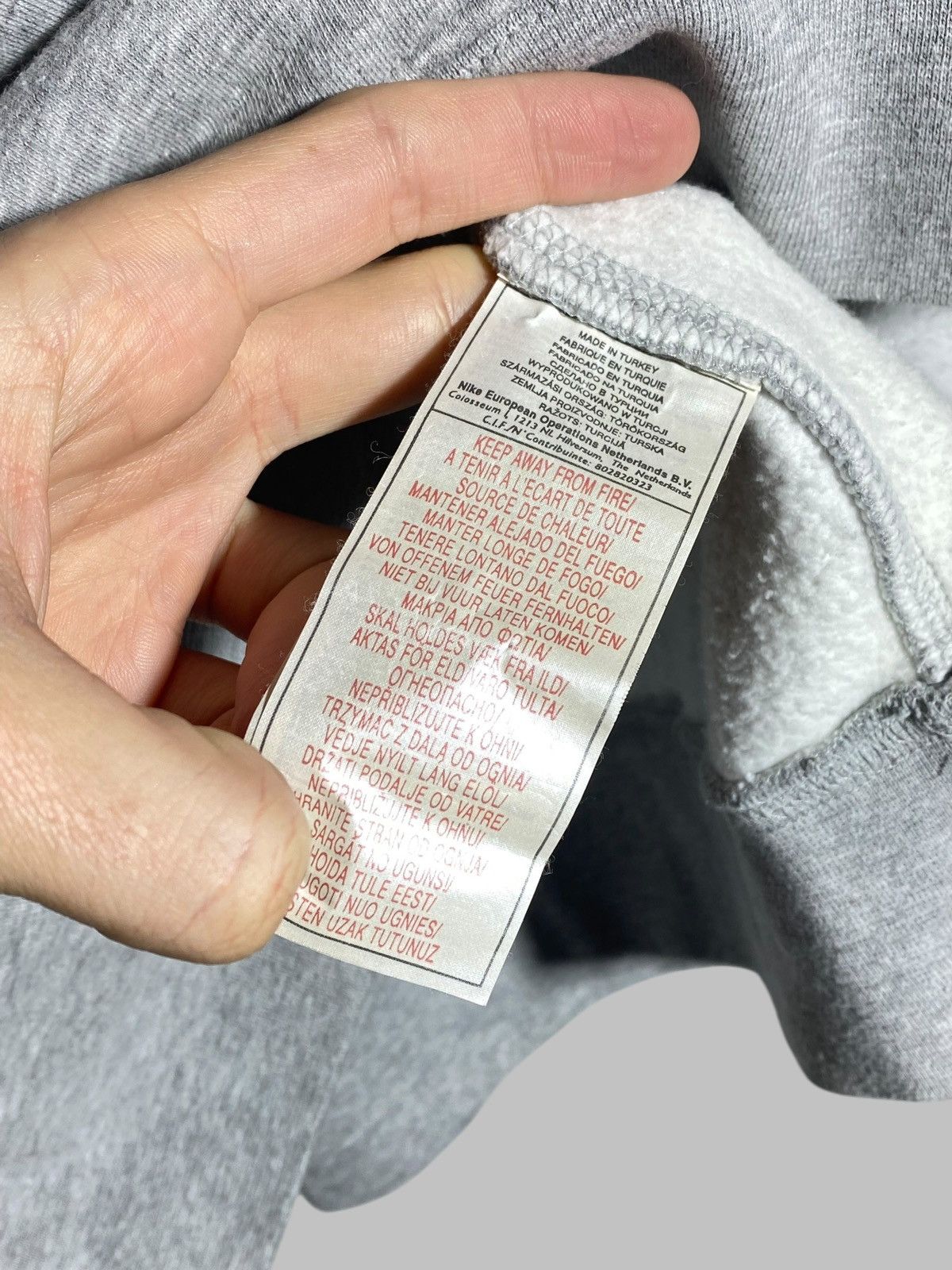 Nike 🔥 VINTAGE 00s NIKE Y2k DRILL SWOOSH GREY HOODIE SWEATSHIRT 🔥 Size US XL / EU 56 / 4 - 16 Thumbnail