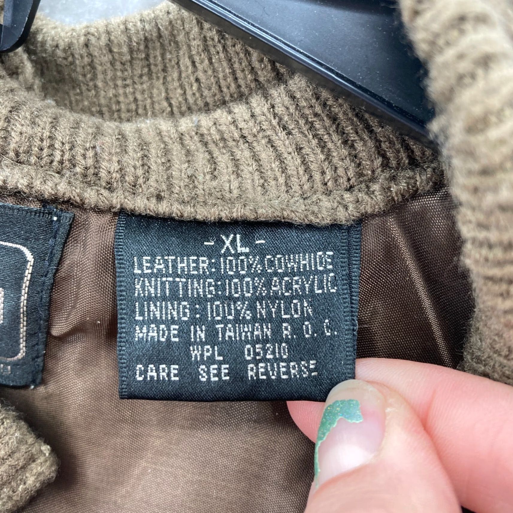 Vintage VINTAGE Peter England Cowhide Leather Jacket Mens XL Brown Wool Sweater Arms Jacket Size US XL / EU 56 / 4 - 5 Thumbnail