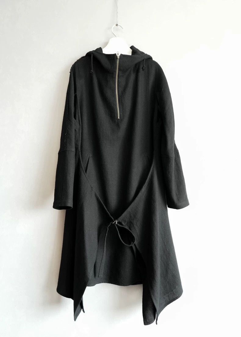 Yohji Yamamoto Yohji Yamamoto Yohji Yamamoto Black Hooded Coat Size US S / EU 44-46 / 1 - 4 Thumbnail
