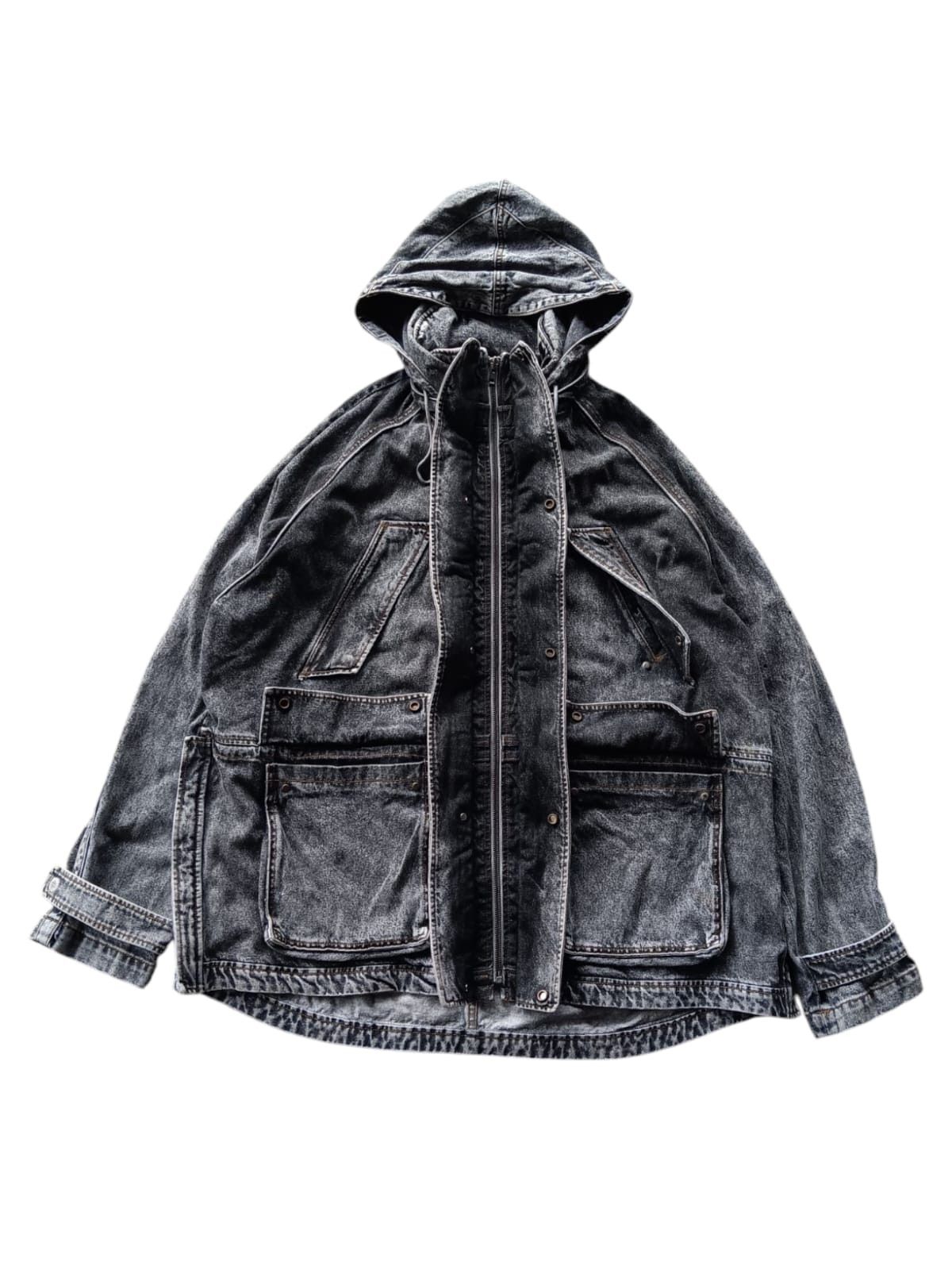 Juun.J fundamental black wash denim parka jacket Size US XL / EU 56 / 4 - 2 Thumbnail