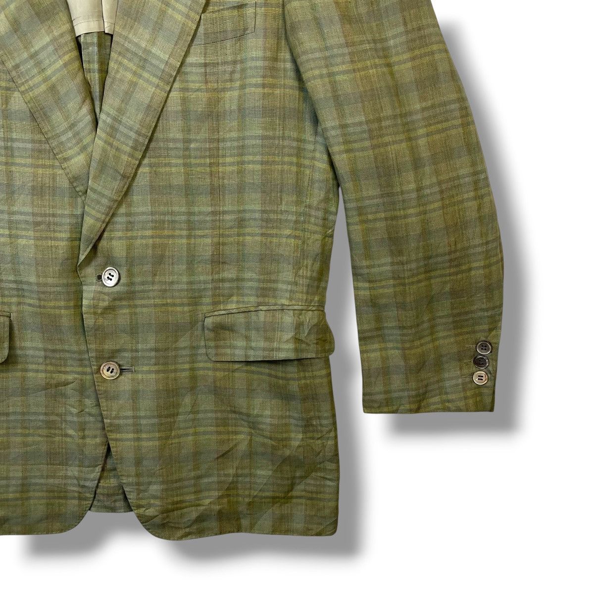 Lanvin LANVIN PARIS LINEN PLAID BLAZER MADE IN JAPAN Size US L / EU 52-54 / 3 - 5 Thumbnail