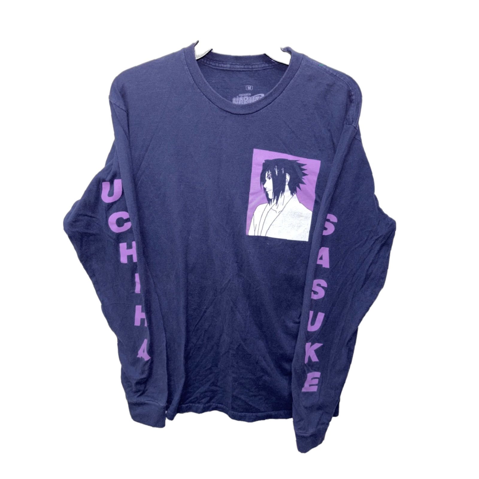Vintage Naruto Shippuden Uchiha Sasuke Long Sleeve T Shirt Blue M Mens Cotton Shirt Graphic Print 90s Anime Retro Ripple Junction Size US M / EU 48-50 / 2 - 1 Thumbnail