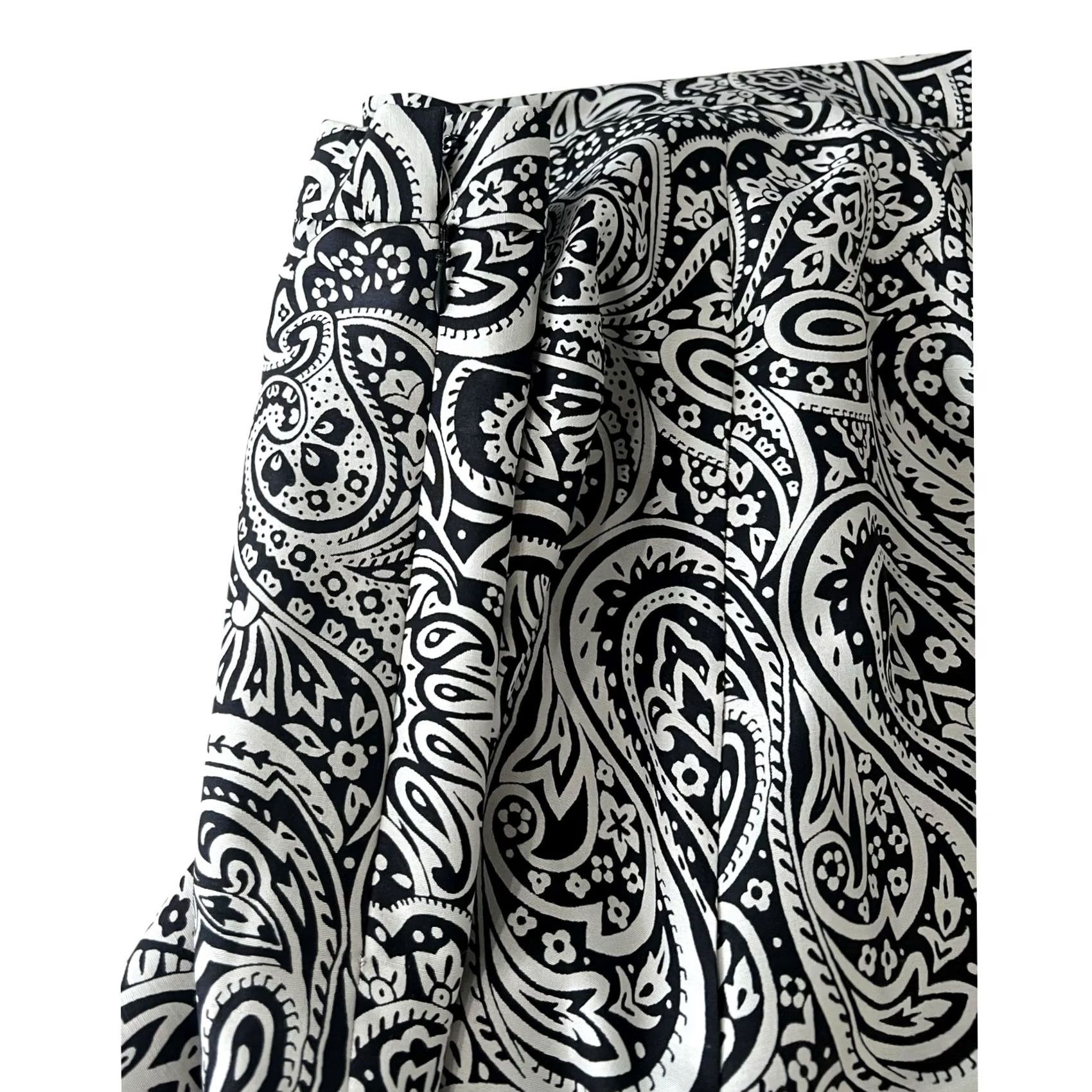 Vintage Hillary & Hanson Women’s Silk Pants Black White Paisley Print Lined Sz 16 Pants Womens Silk Paisley Print Plus Size 16 Black Womens Size 38" / US 16 / IT 52 - 3 Thumbnail