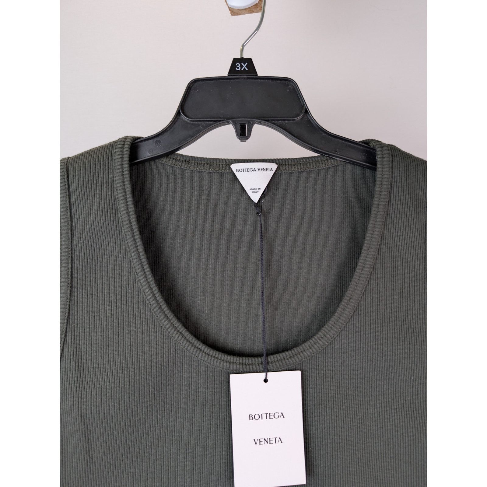 Bottega Veneta o1rshd1 Stretch Cotton Rib Tank Top in Dark Green Size US XL / EU 56 / 4 - 7 Thumbnail