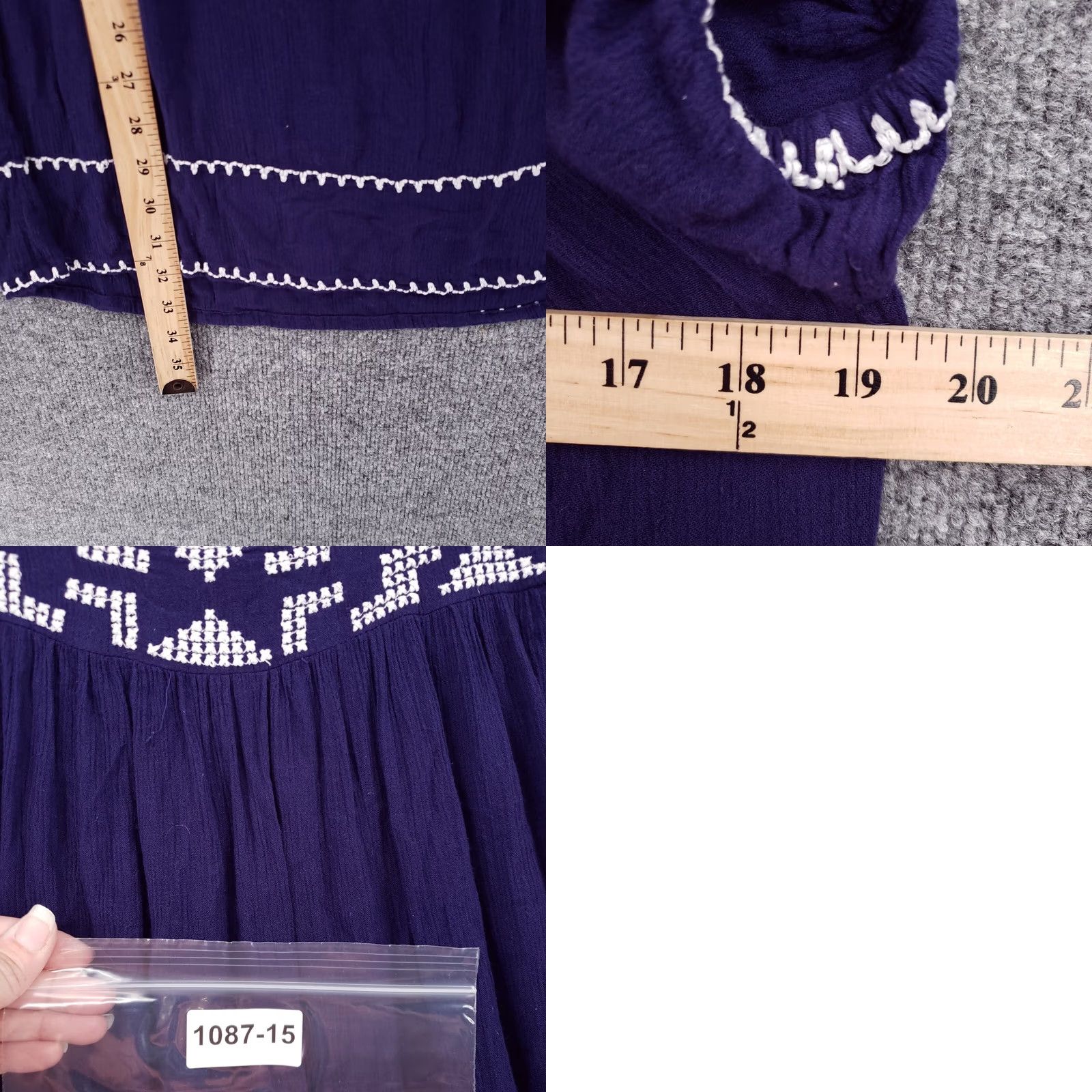 Forever 21 FOREVER 21 Dress Women S Blue Mini Sundress Embroidered Square Neck Summer Size S / US 4 / IT 40 - 8 Thumbnail