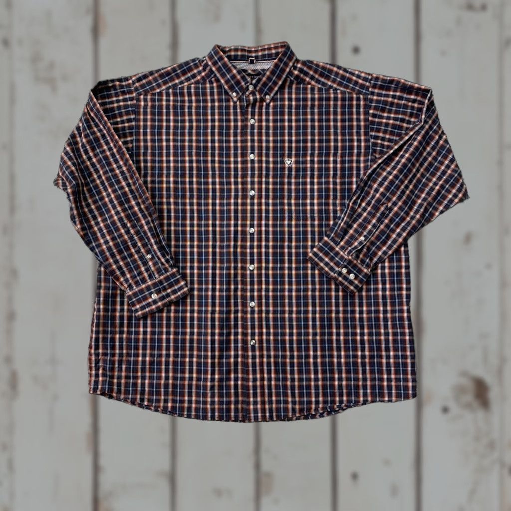 Ariat Ariat Pro Series Shirt Mens XXL Blue Plaid Button-Down Long Sleeve Western Shirt Size US XXL / EU 58 / 5 - 1 Thumbnail