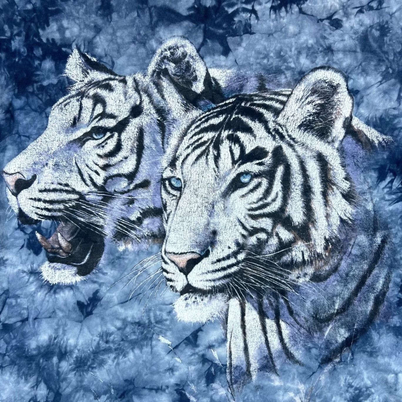 Vintage Rainforest Cafe T-Shirt Galveston Island Animal Souvenir Tie Dye Graphic Tiger Print Blue Small Medium Mens Men's Shirt Size US M / EU 48-50 / 2 - 3 Thumbnail