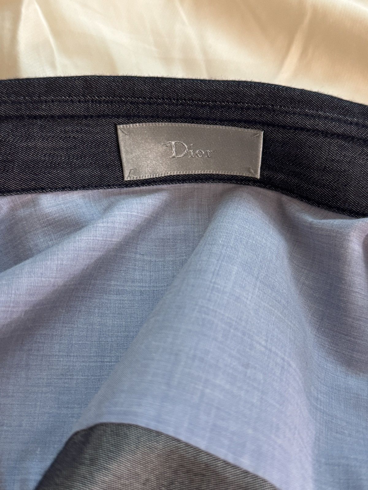 Dior Dior Cotton & Silk Blend Navy Shirt (Hedi Slimane) Size US S / EU 44-46 / 1 - 11 Thumbnail
