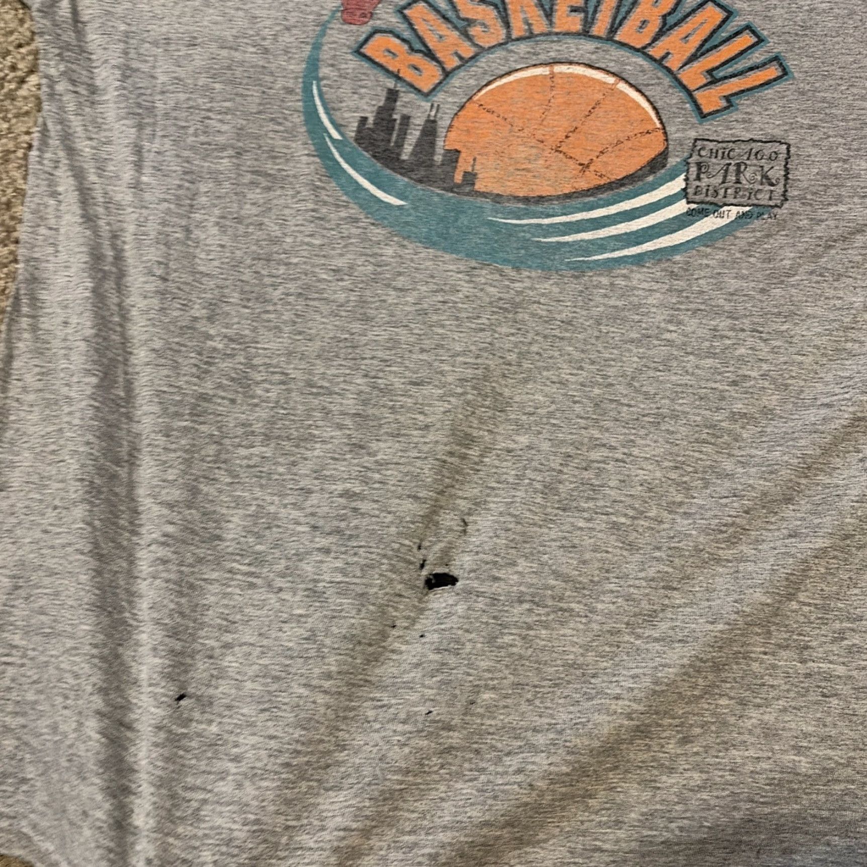 Fruit Of The Loom VINTAGE 90s Chicago Bulls Late Night Basketball Park District Jordan 2XL T-Shirt Size US XXL / EU 58 / 5 - 5 Thumbnail