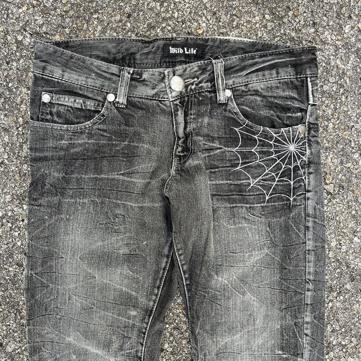 Japanese Brand 2000's Wild Life Flared Faded Jeans Boot Cut Low Rise Denim Size US 32 / EU 48 - 3 Thumbnail