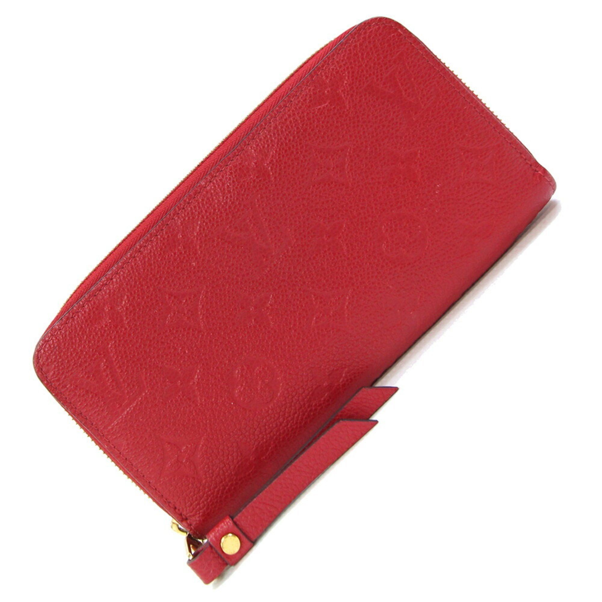 Louis Vuitton Round Long Wallet Monogram Empreinte Zippy M63691 Scarlet Red Zip Women's LOUIS VUITTON