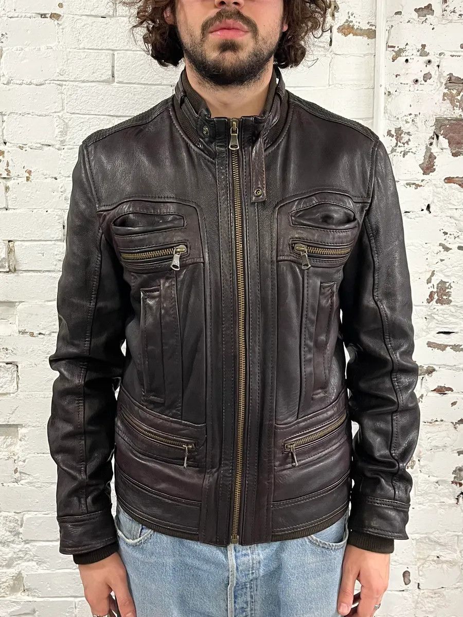 Dolce & Gabbana AW2008 Dolce & Gabbana Brown Leather Biker Jacket Size US M / EU 48-50 / 2 - 2 Thumbnail
