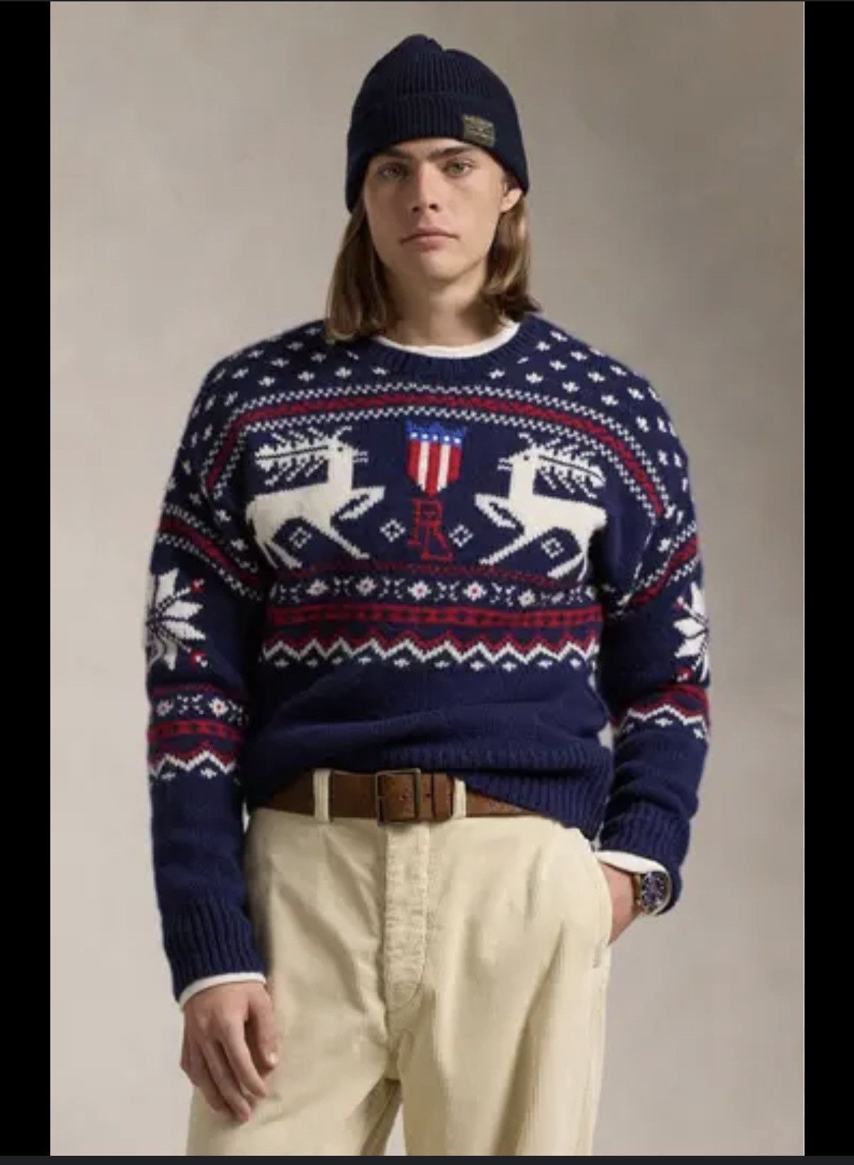 Polo Ralph Lauren Vintage 90s Polo Ralph Lauren Reindeer Jacquard sweater Size US L / EU 52-54 / 3 - 6 Thumbnail