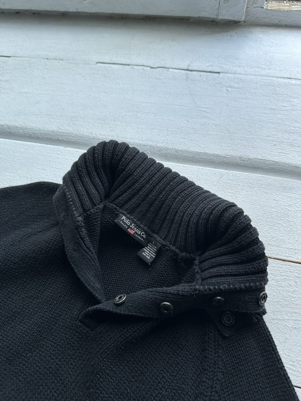 Ralph Lauren 🚨POLO JEANS CO RALPH LAUREN RARE BLACK SWEATER Size L / US 10 / IT 46 - 5 Thumbnail