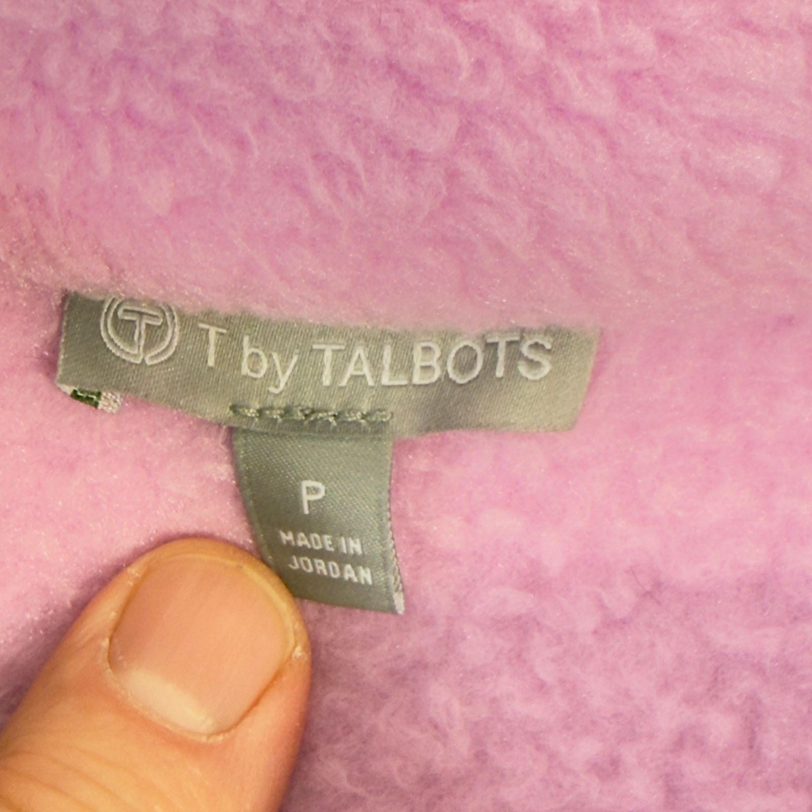 Talbots T by Talbots Petite P High-Low Sherpa Jacket Purple Fleece Size XS / US 0-2 / IT 36-38 - 3 Thumbnail