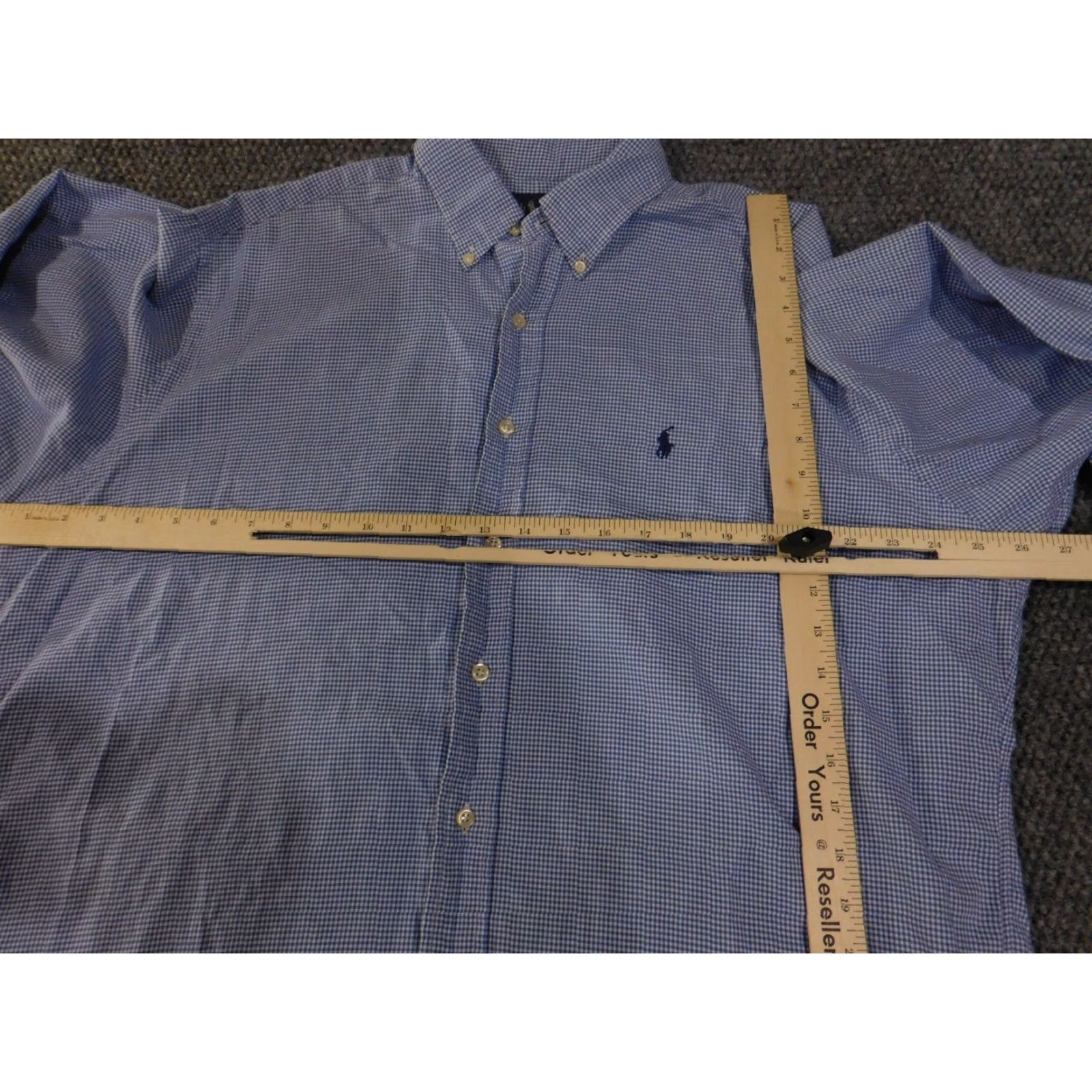 Ralph Lauren Ralph Lauren Shirt Mens 16.5 34/35 Yarmouth Blue Long Sleeve Dress Plaid Pony Button-Down Collar Barrel Cuff Classic Preppy Business Mens Size 46R - 6 Thumbnail