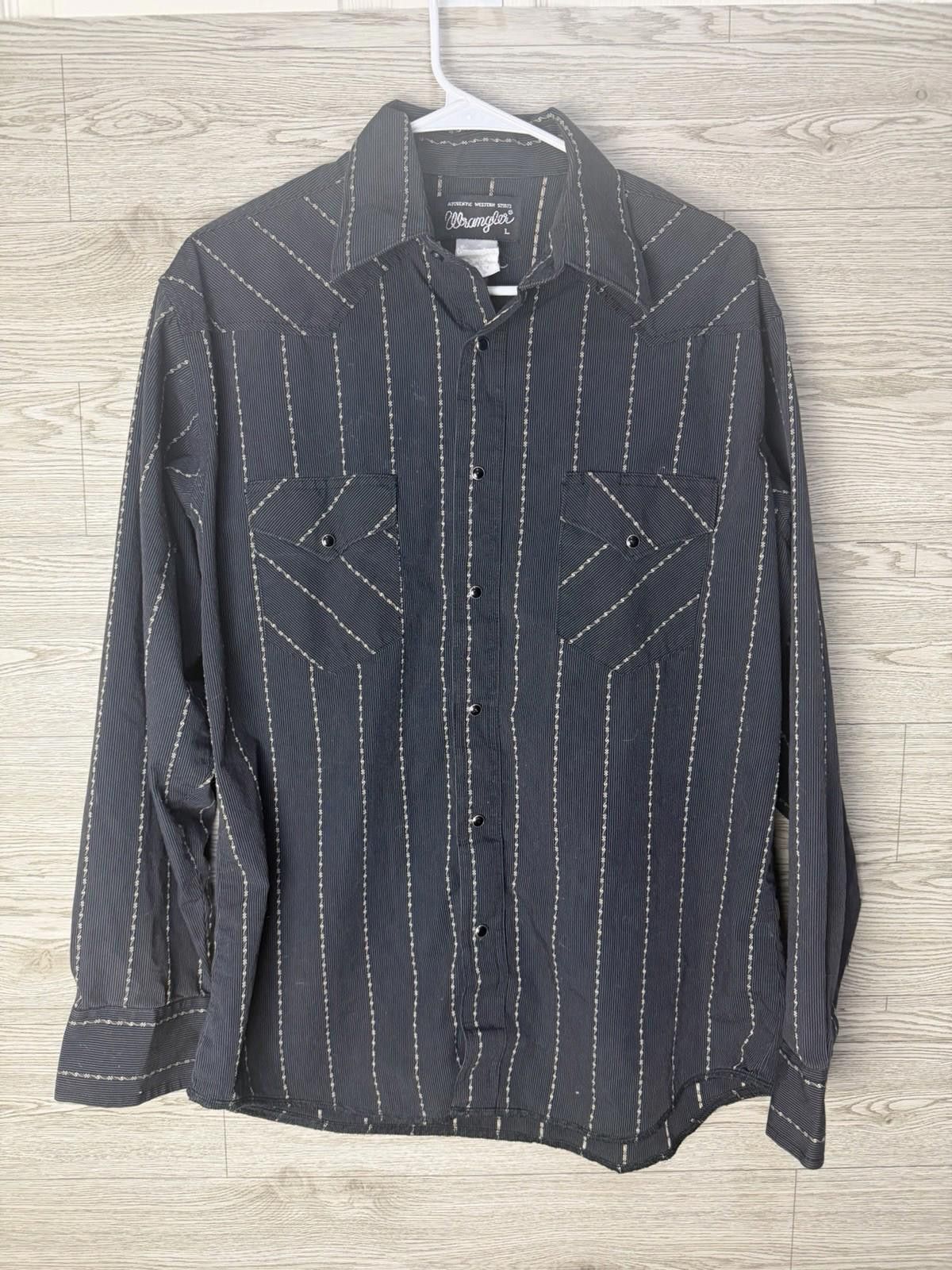 Wrangler VTG Wrangler Men's Shirt L Stripe Pearl Snap Rodeo Western Size US L / EU 52-54 / 3 - 1 Thumbnail