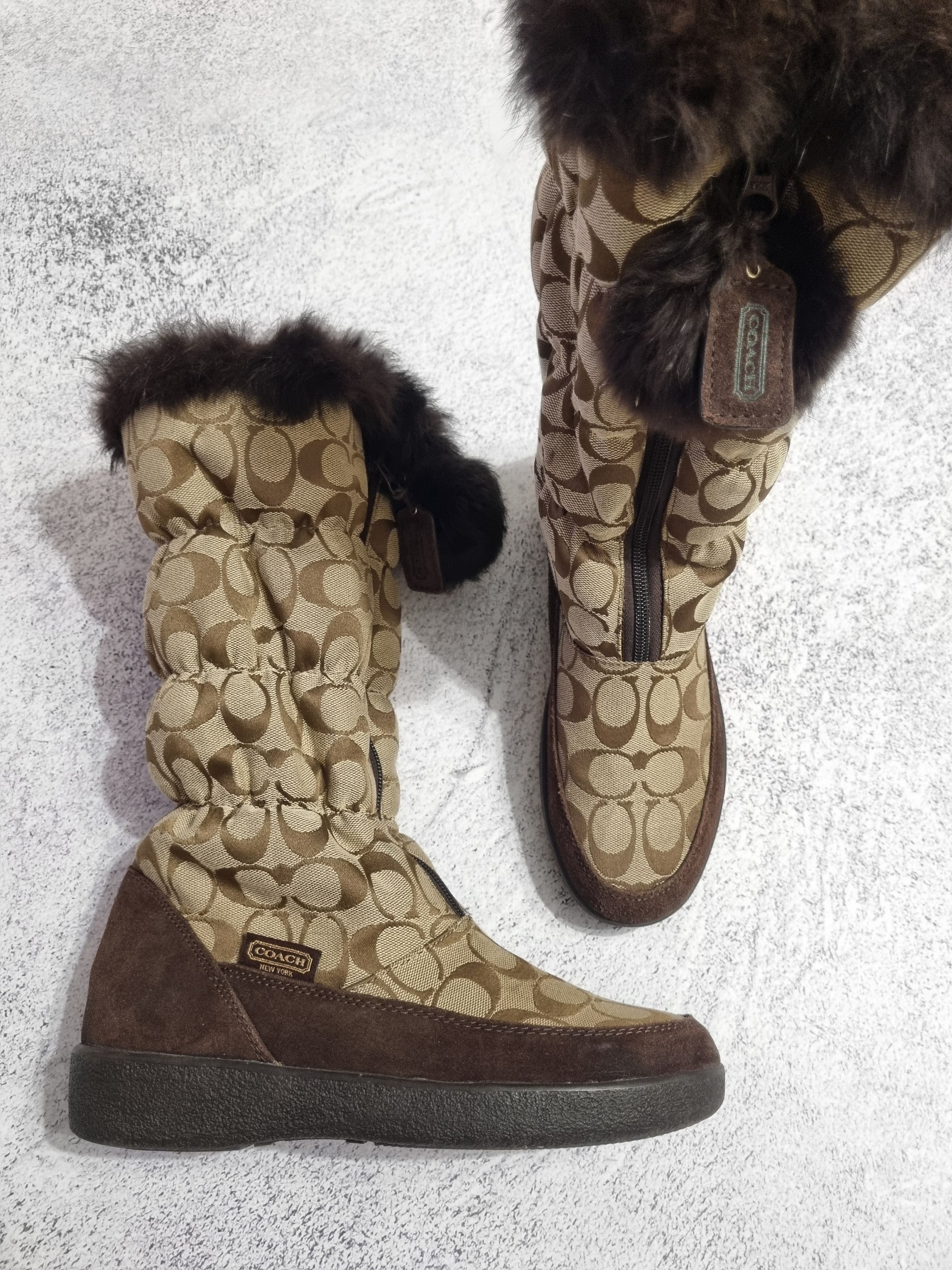 Coach Coach Theona Signature Jacquard Winter Boots Faux Fur Size US 9 / IT 39 - 4 Thumbnail