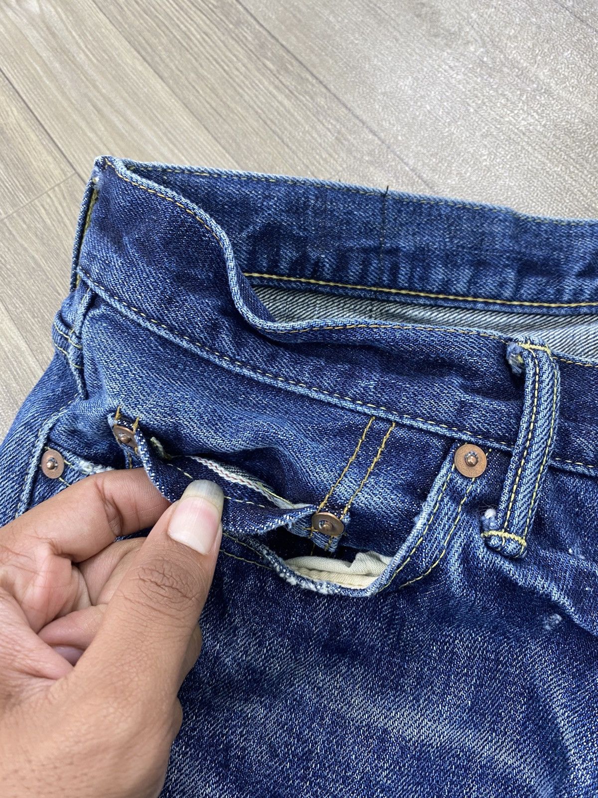 Japanese Brand Knackered Japan Distressed Selvedge Raw Denim Faded Jeans Size US 34 / EU 50 - 7 Thumbnail