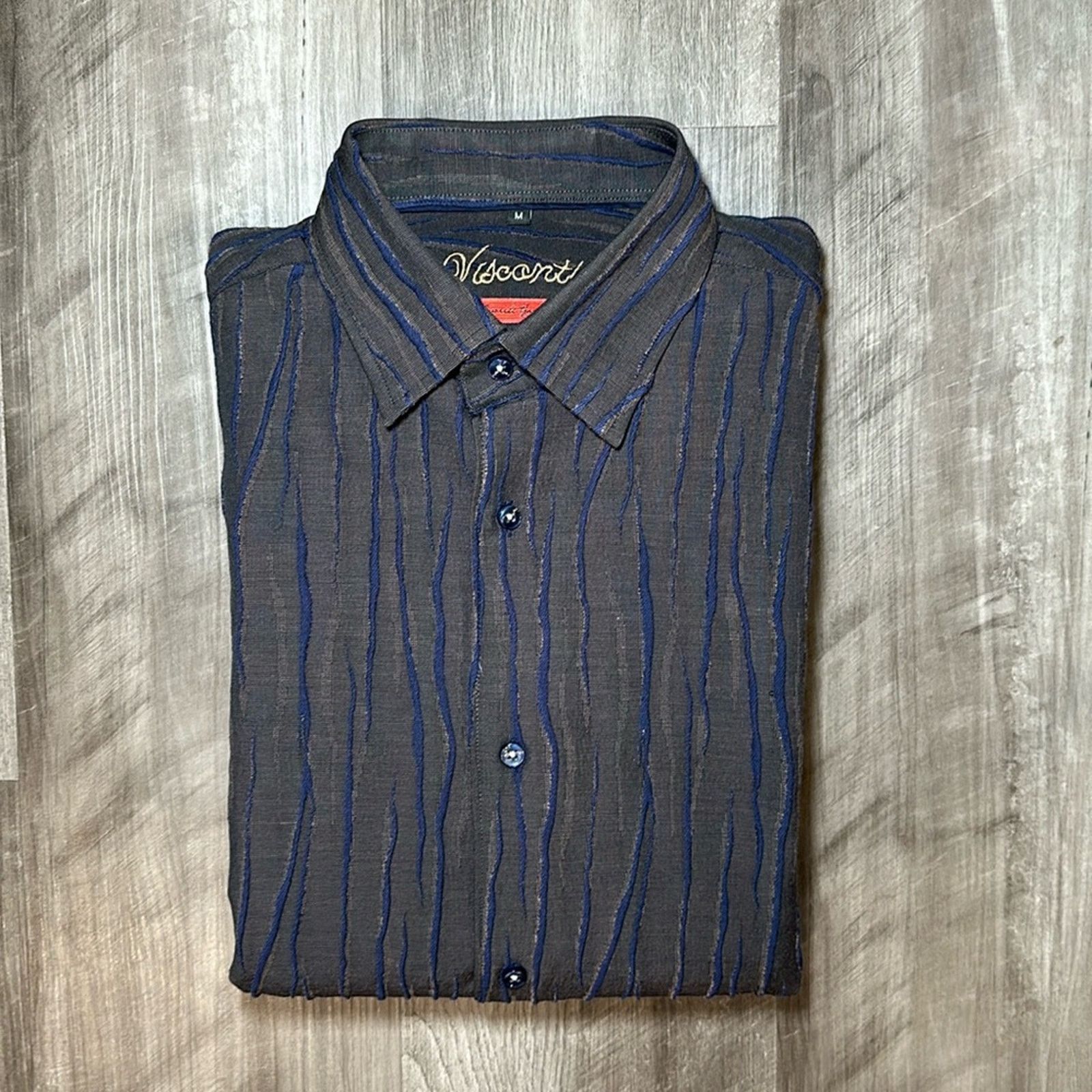 Luchiano Visconti Visconti Textured Long Sleeve Button Down - Medium Size US M / EU 48-50 / 2 - 1 Thumbnail