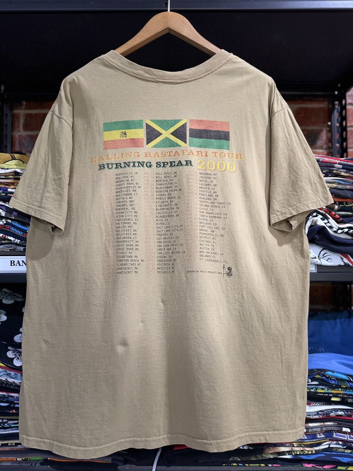 Band Tees × Vintage Vintage Burning Spear Calling Rastafari Tour Faded Tee Size US XL / EU 56 / 4 - 2 Thumbnail