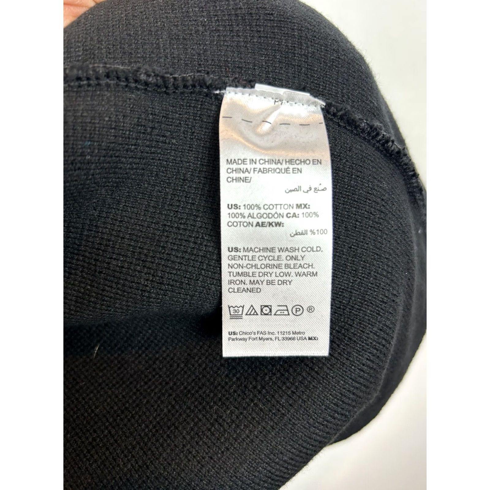 Vintage Chicos Womans Sweater Cardigan Knit L 3 Black Open Front One Hook Pocket Capsule Size L / US 10 / IT 46 - 7 Thumbnail