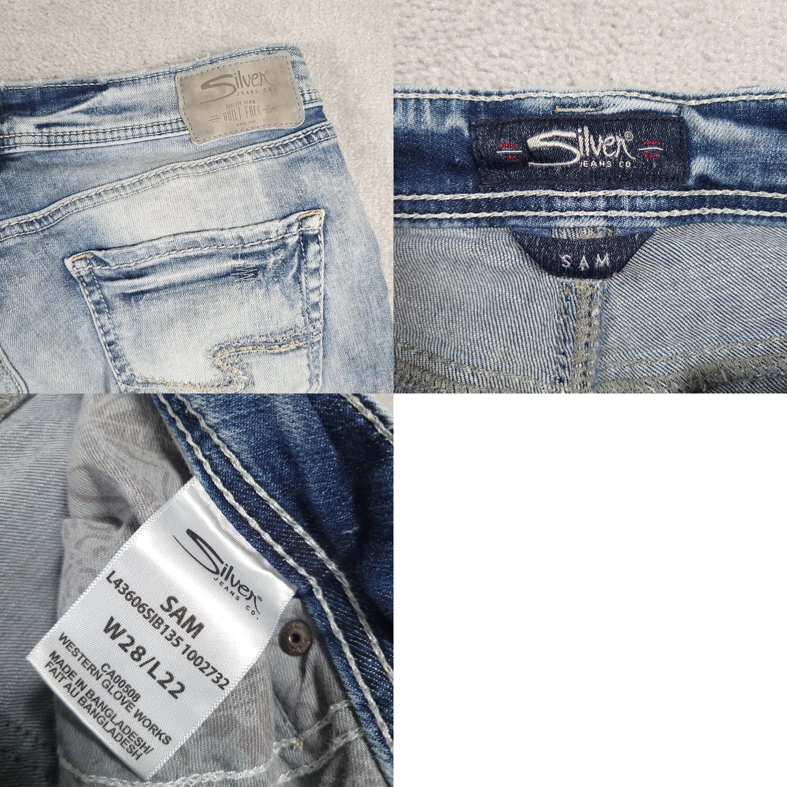 Silver Jeans Co. Silver Jeans Women's 28X22 Actual 31X23.5 Sam Capri Distressed Summer Grunge Jeans • 5-Pocket Denim Regular Size 28" / US 6 / IT 42 - 10 Thumbnail