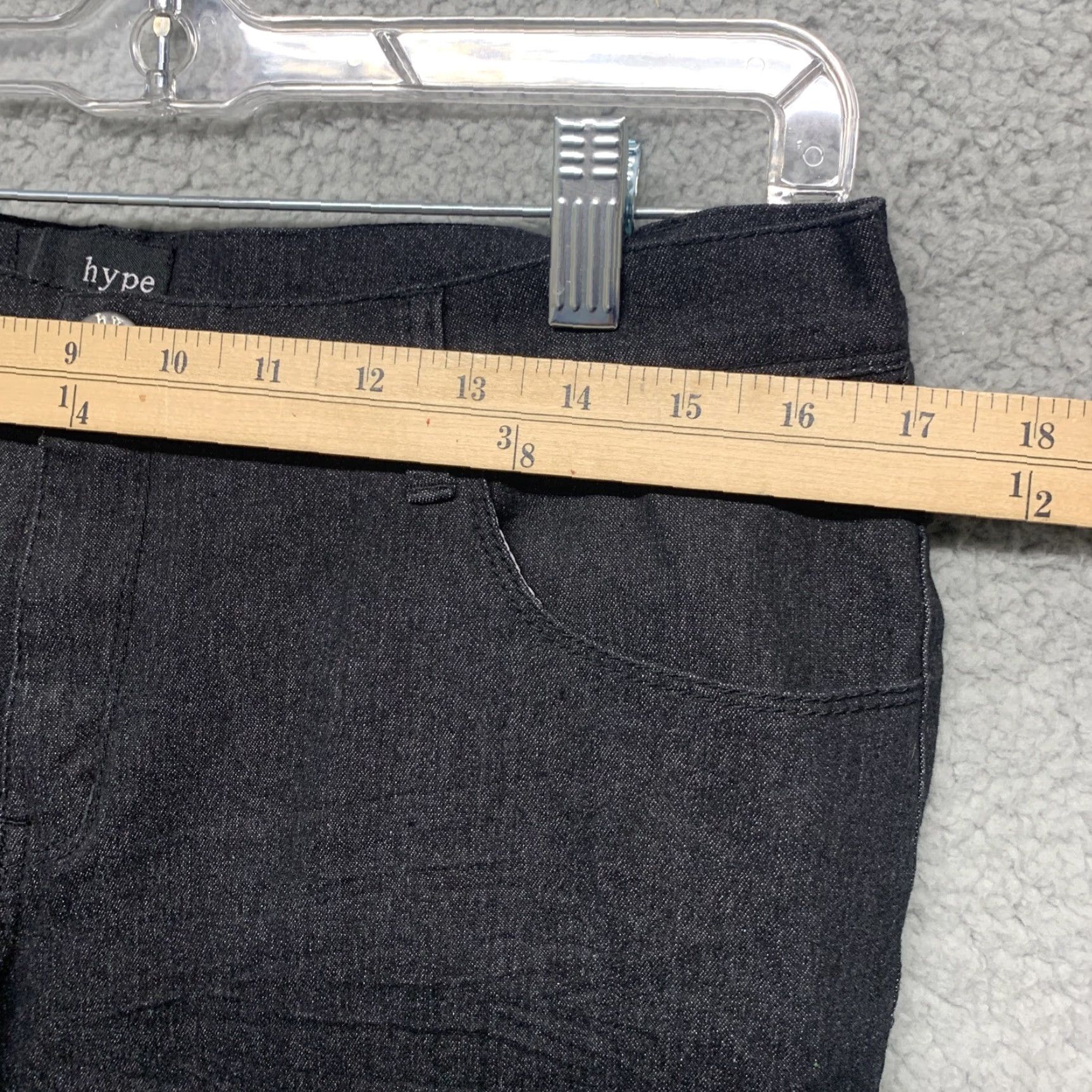 Vintage Hype Womens Capri Shorts Black Size 11 Stretch 34 x 19 Rise 8.5 Size 32" / US 10 / IT 46 - 6 Thumbnail