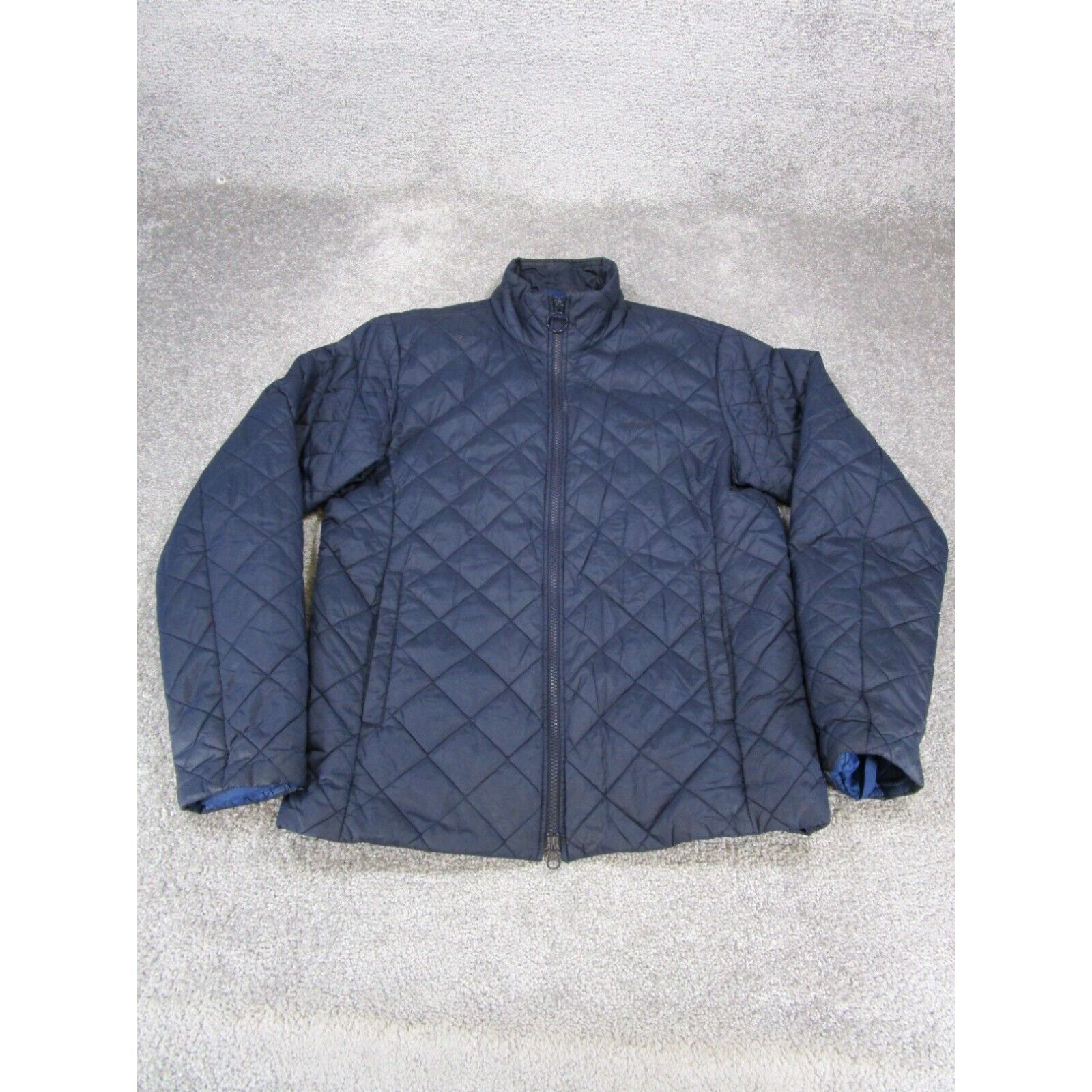 image of Barbour Jacket Womens Small Rowlock Quilted Navy Blue in White